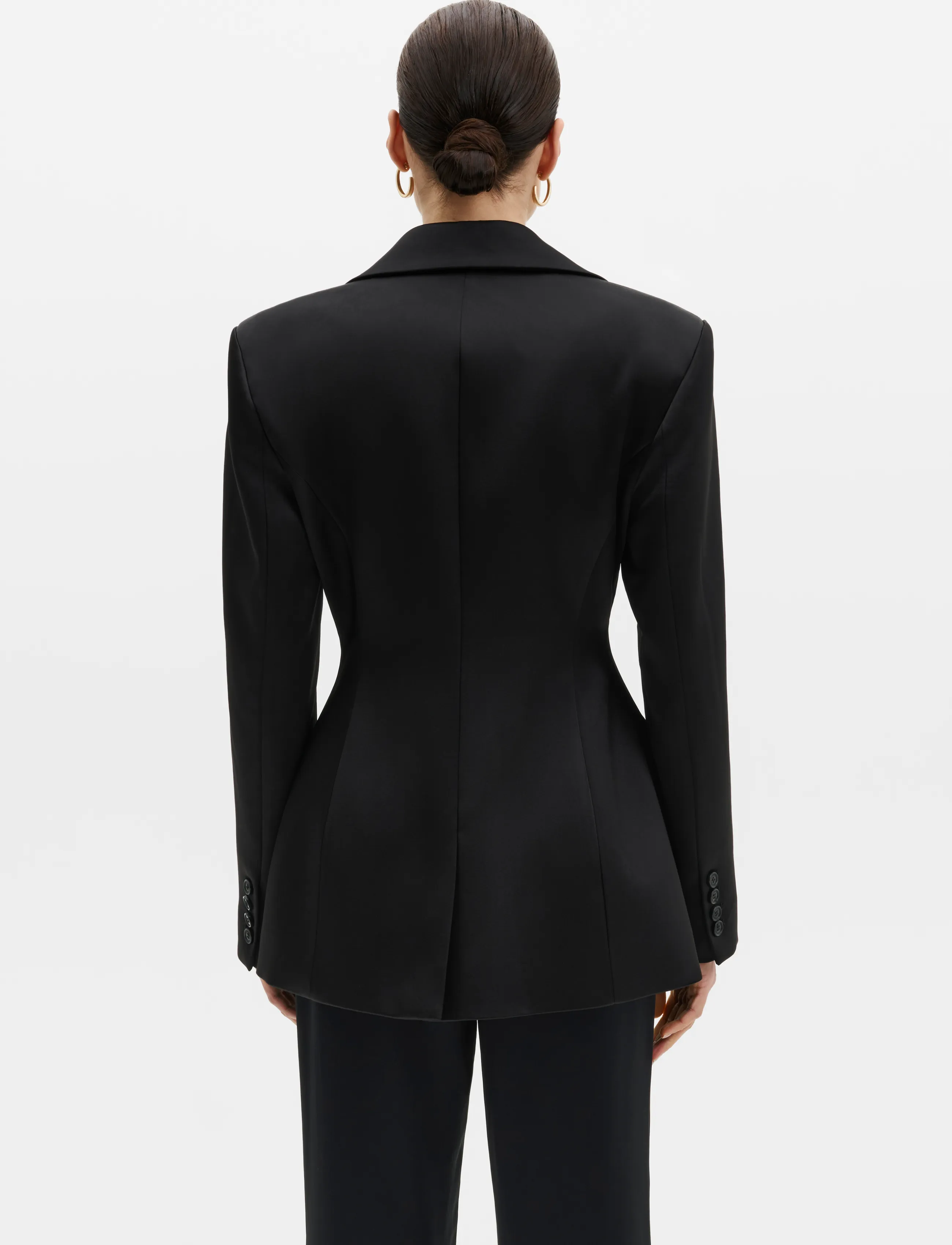 Malina - Ella Tailored Peplum Blazer - enkelknäppta kavajer - black - 2