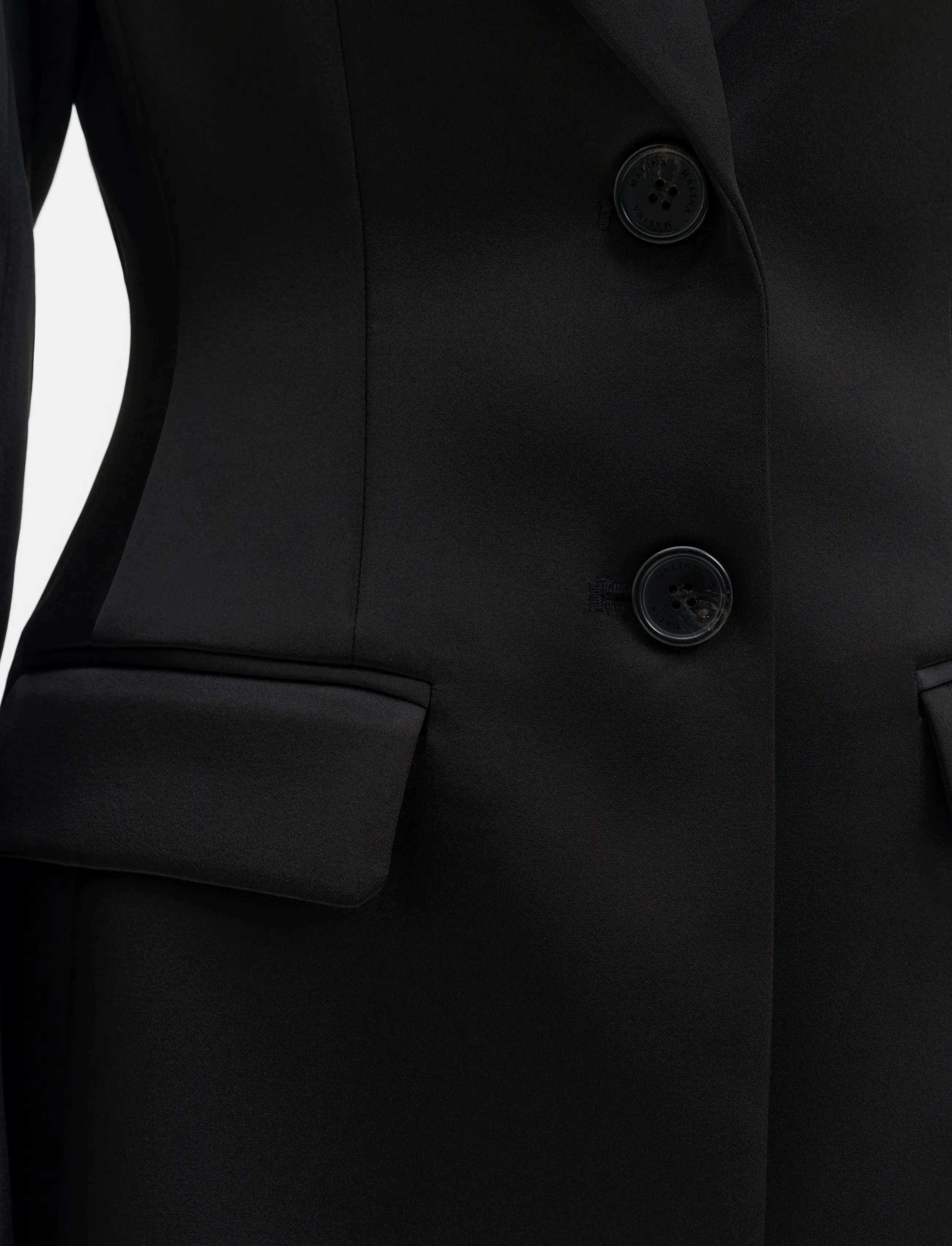 Malina - Ella Tailored Peplum Blazer - enkelknäppta kavajer - black - 4