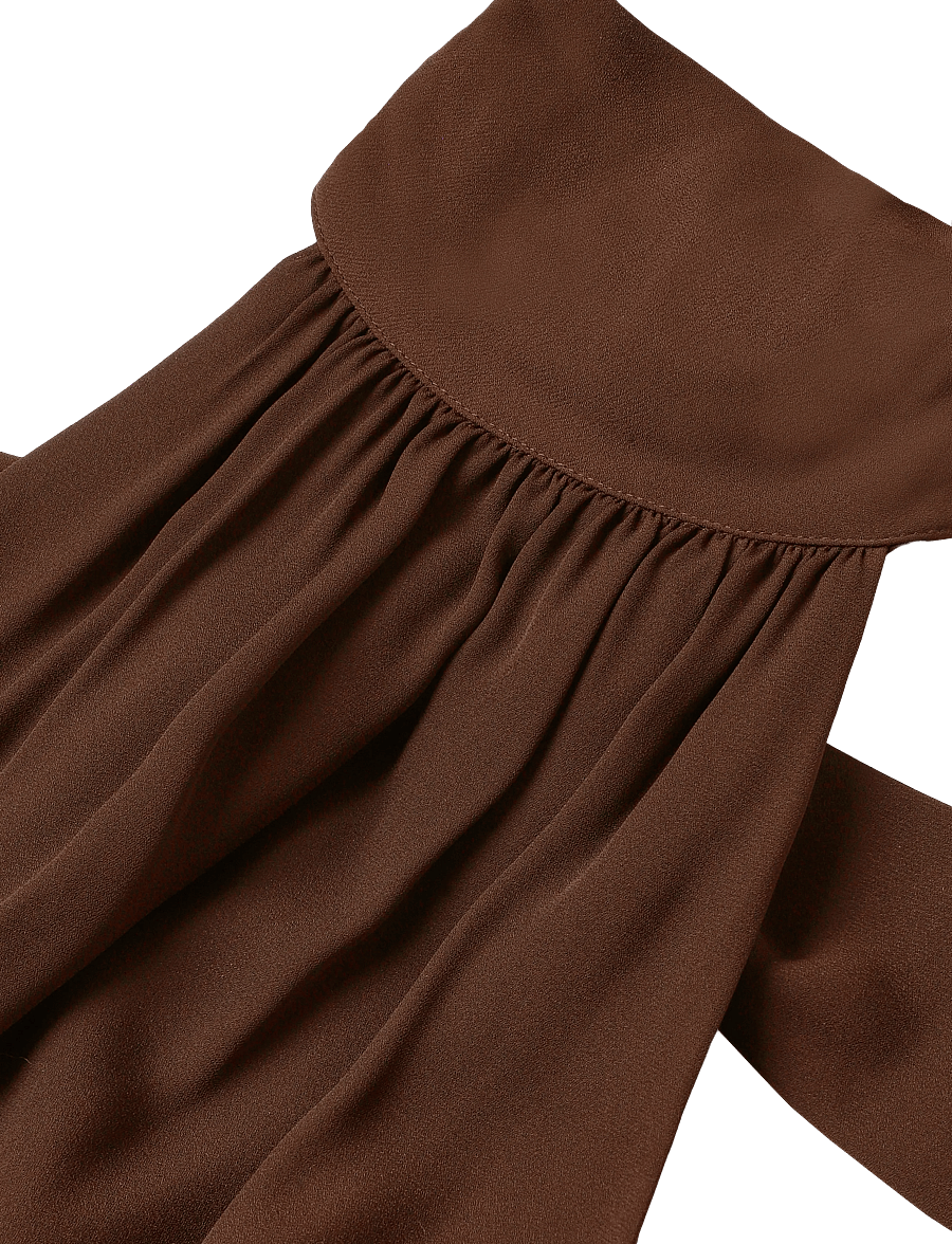 Malina - Fern Halterneck Ruffled Mini Dress - cocktailkjoler - dark brown - 2