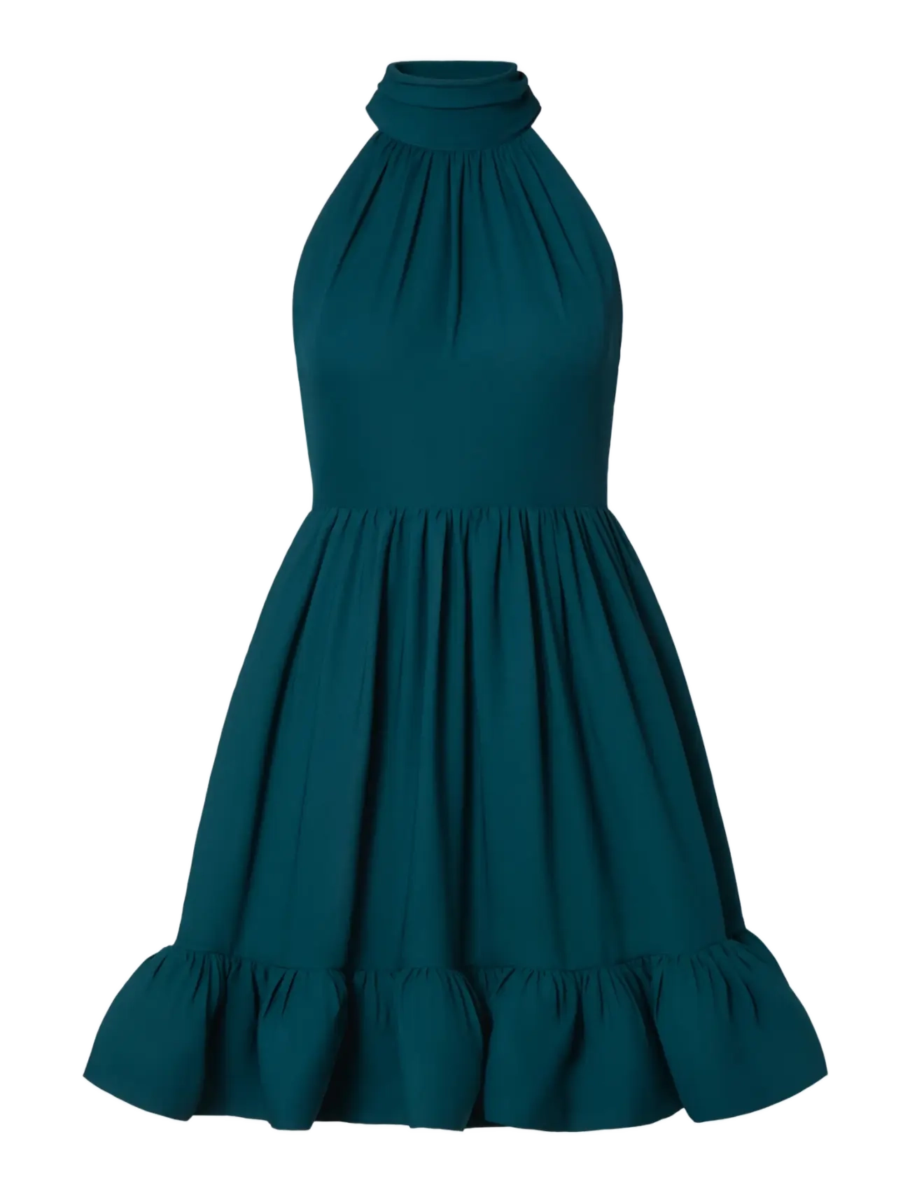 Malina - Fern Halterneck Ruffled Mini Dress - cocktailklänningar - teal - 1