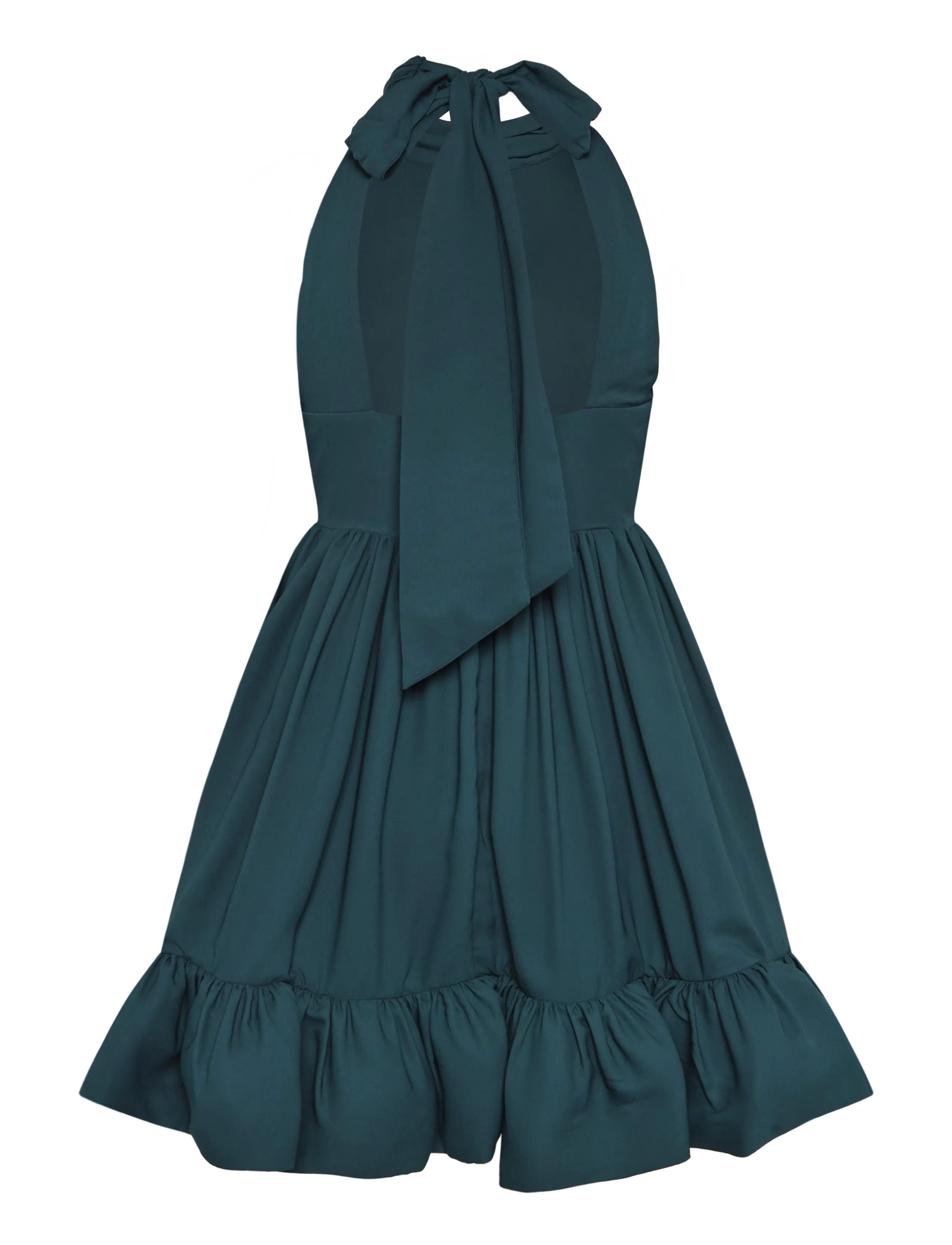 Malina - Fern Halterneck Ruffled Mini Dress - cocktailkleider - teal - 2