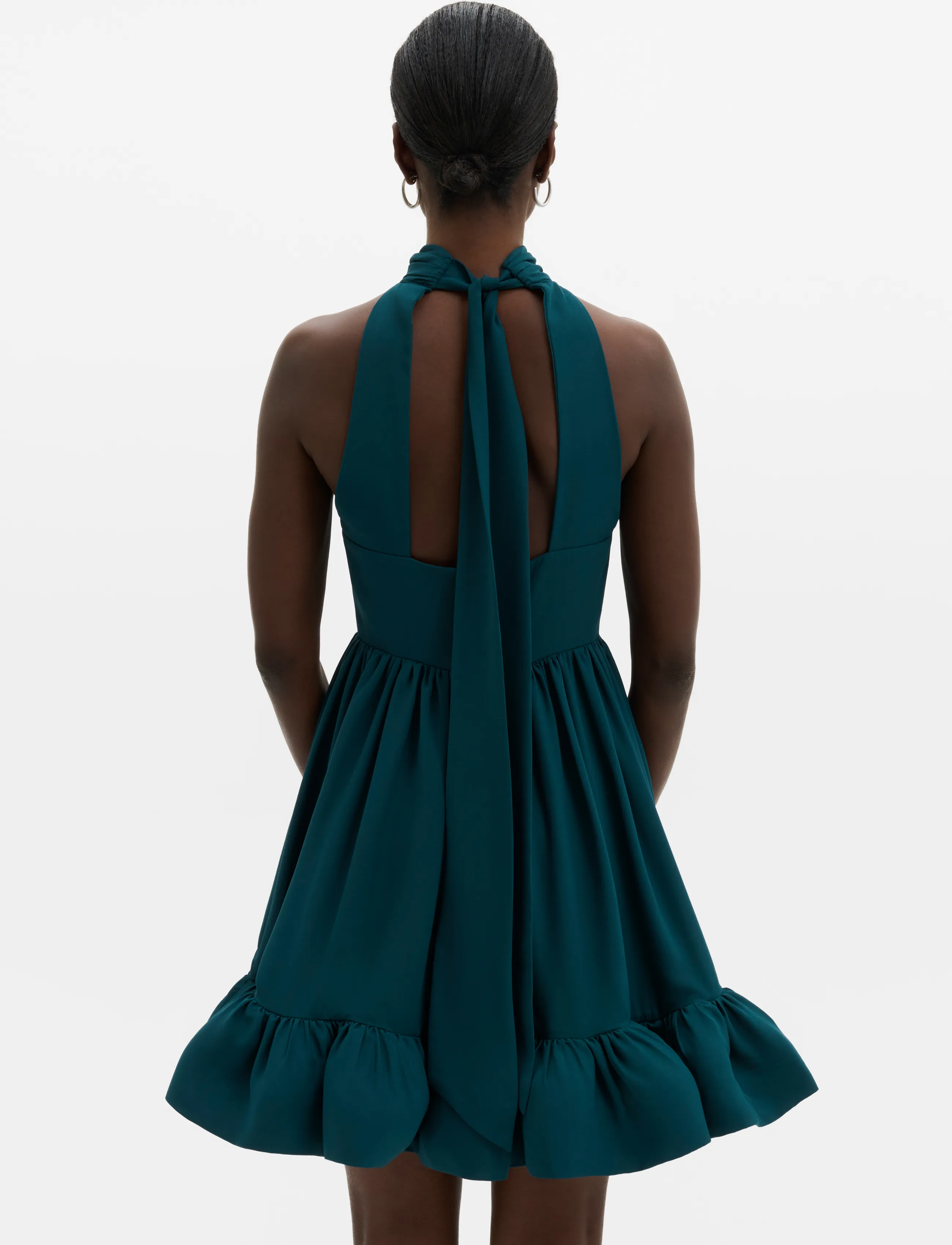 Malina - Fern Halterneck Ruffled Mini Dress - cocktailklänningar - teal - 2