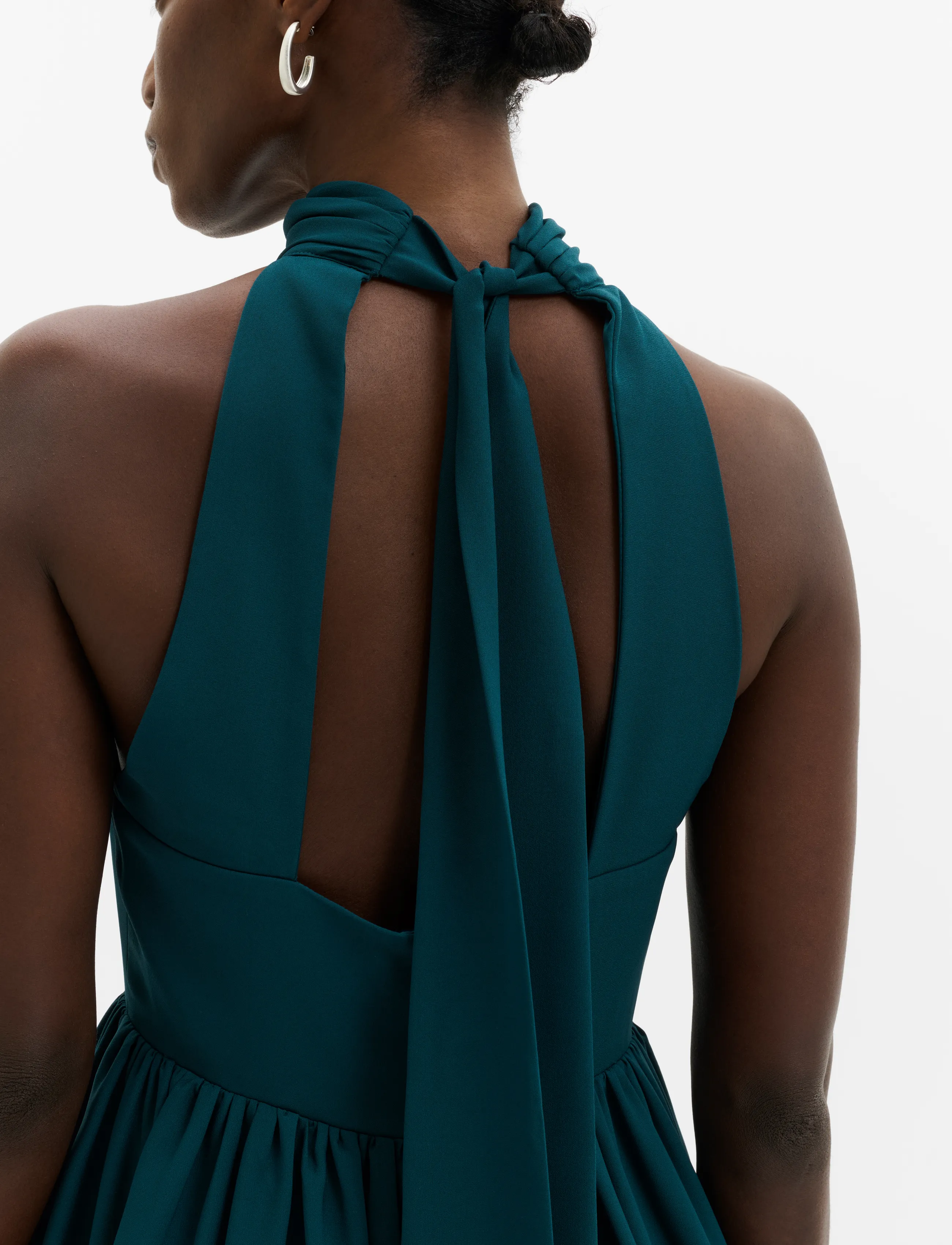 Malina - Fern Halterneck Ruffled Mini Dress - cocktailklänningar - teal - 3