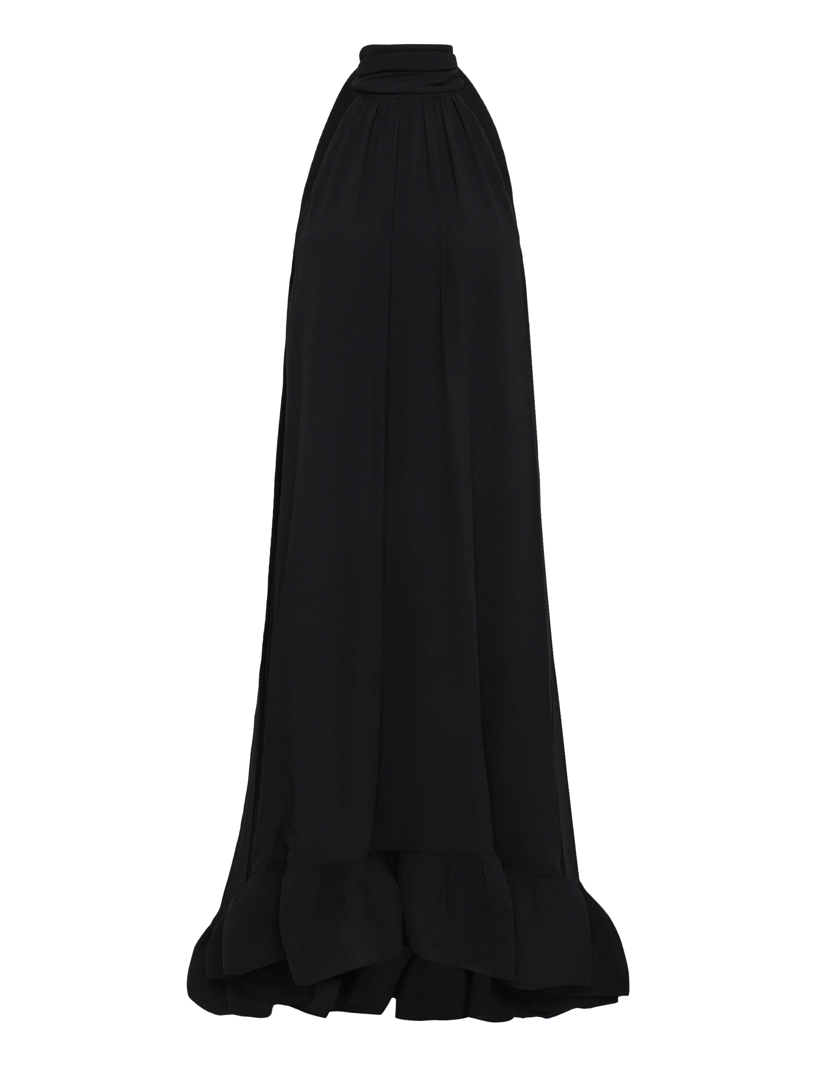 Malina - Sabrina Halterneck Ruffled Midi Dress - maxikjoler - black - 1