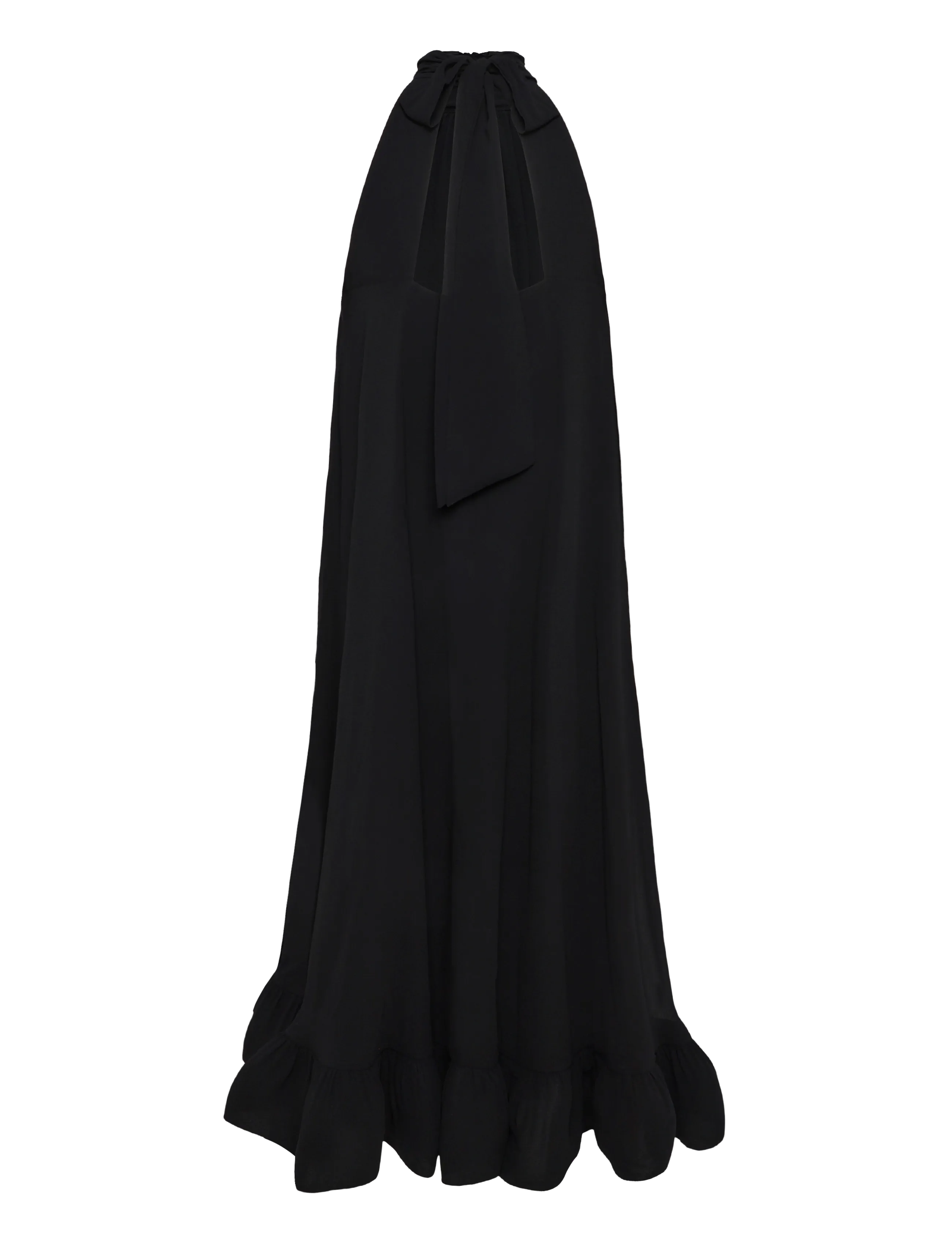 Malina - Sabrina Halterneck Ruffled Midi Dress - maxikjoler - black - 2