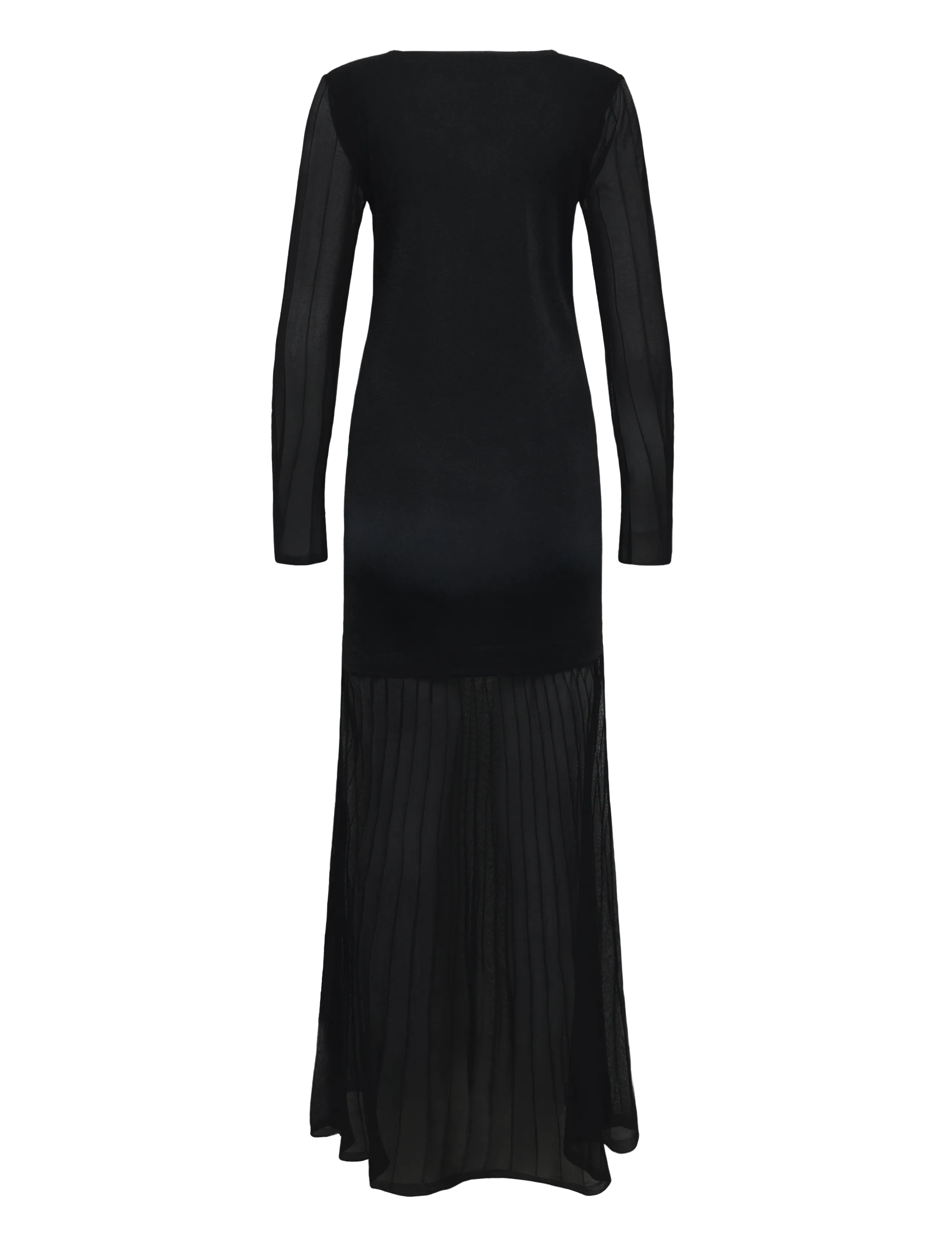 Malina - Haisley Sheer Knitted Maxi Dress - fodralklänningar - black - 2