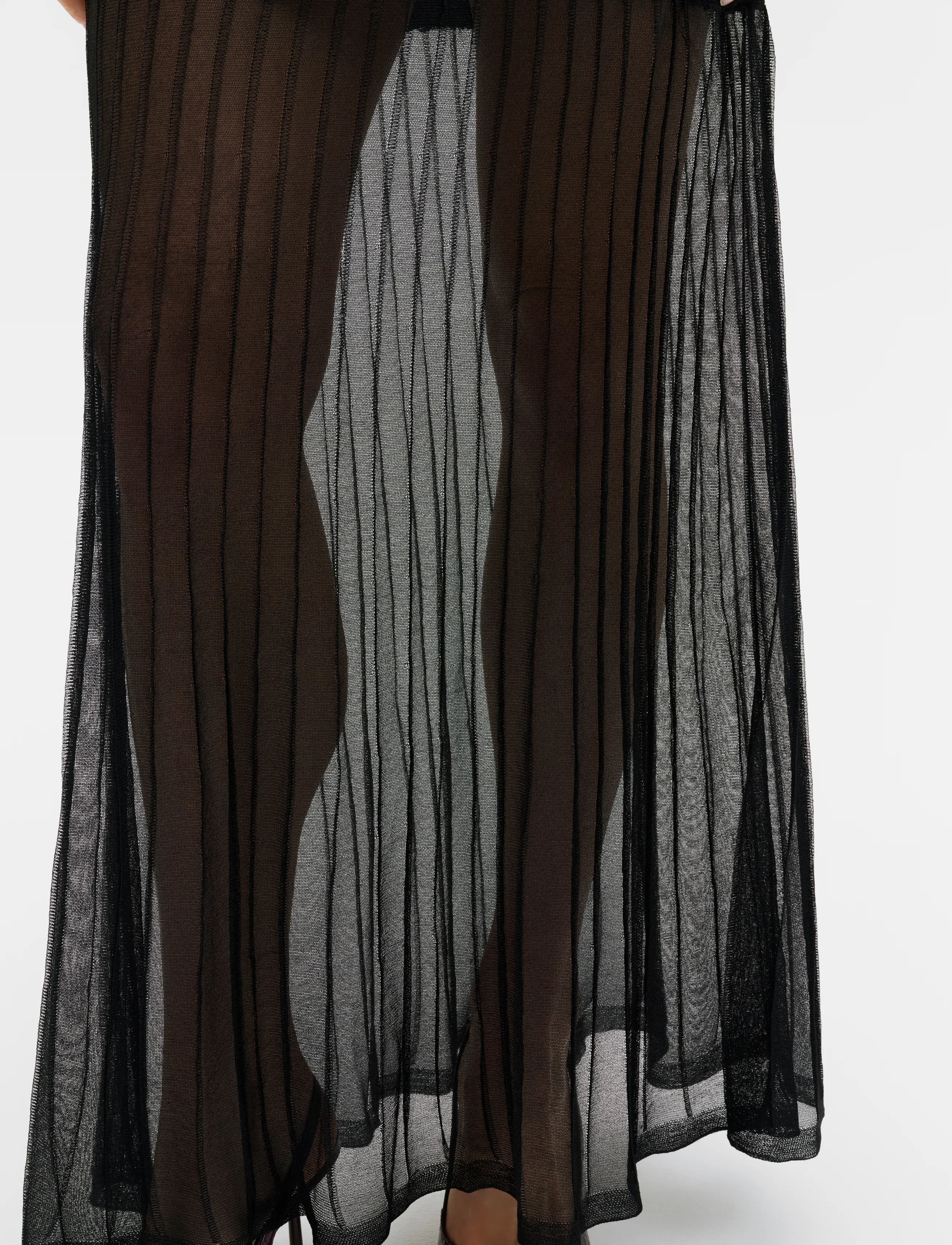 Malina - Haisley Sheer Knitted Maxi Dress - fodralklänningar - black - 3