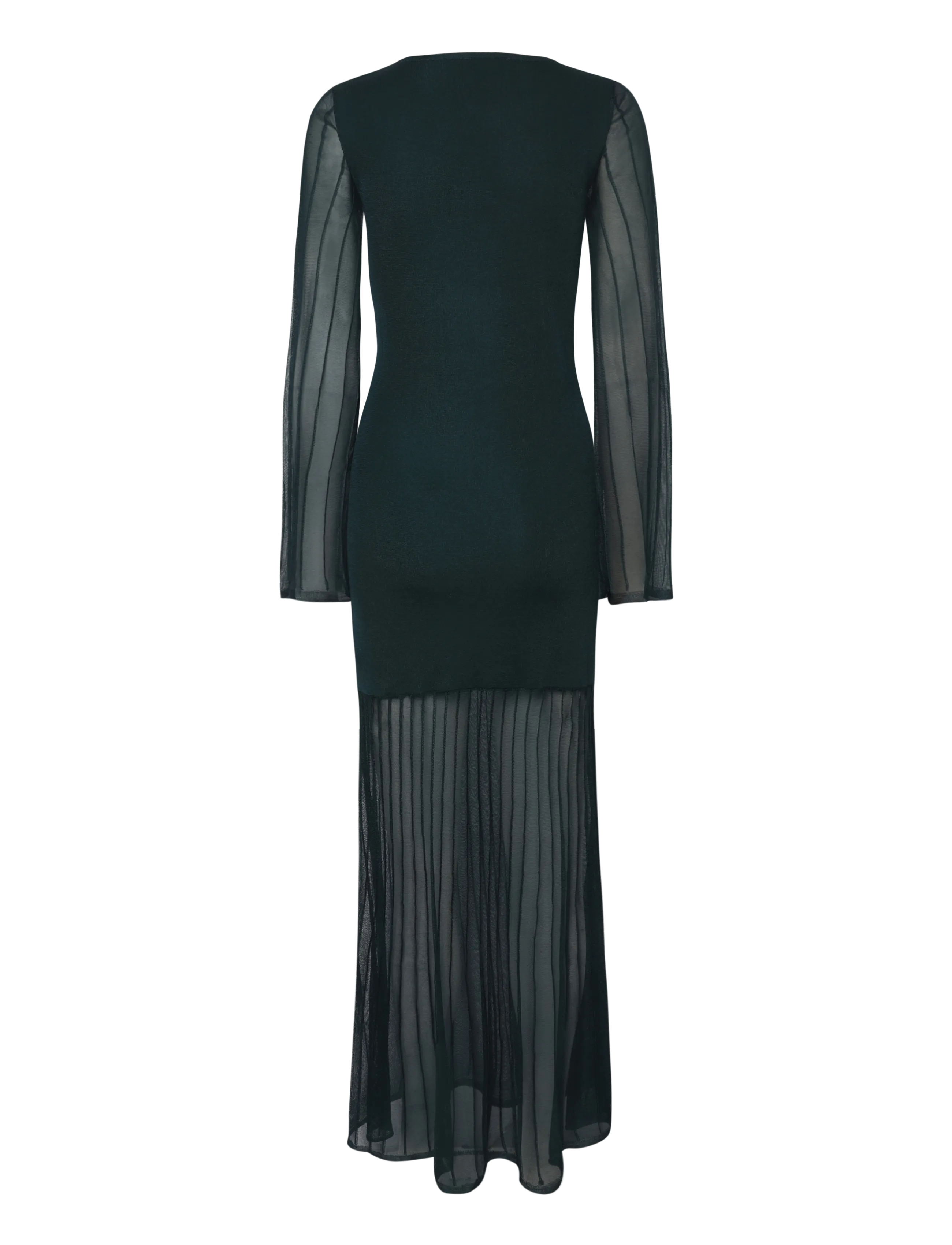 Malina - Haisley Sheer Knitted Maxi Dress - fodralklänningar - teal - 2