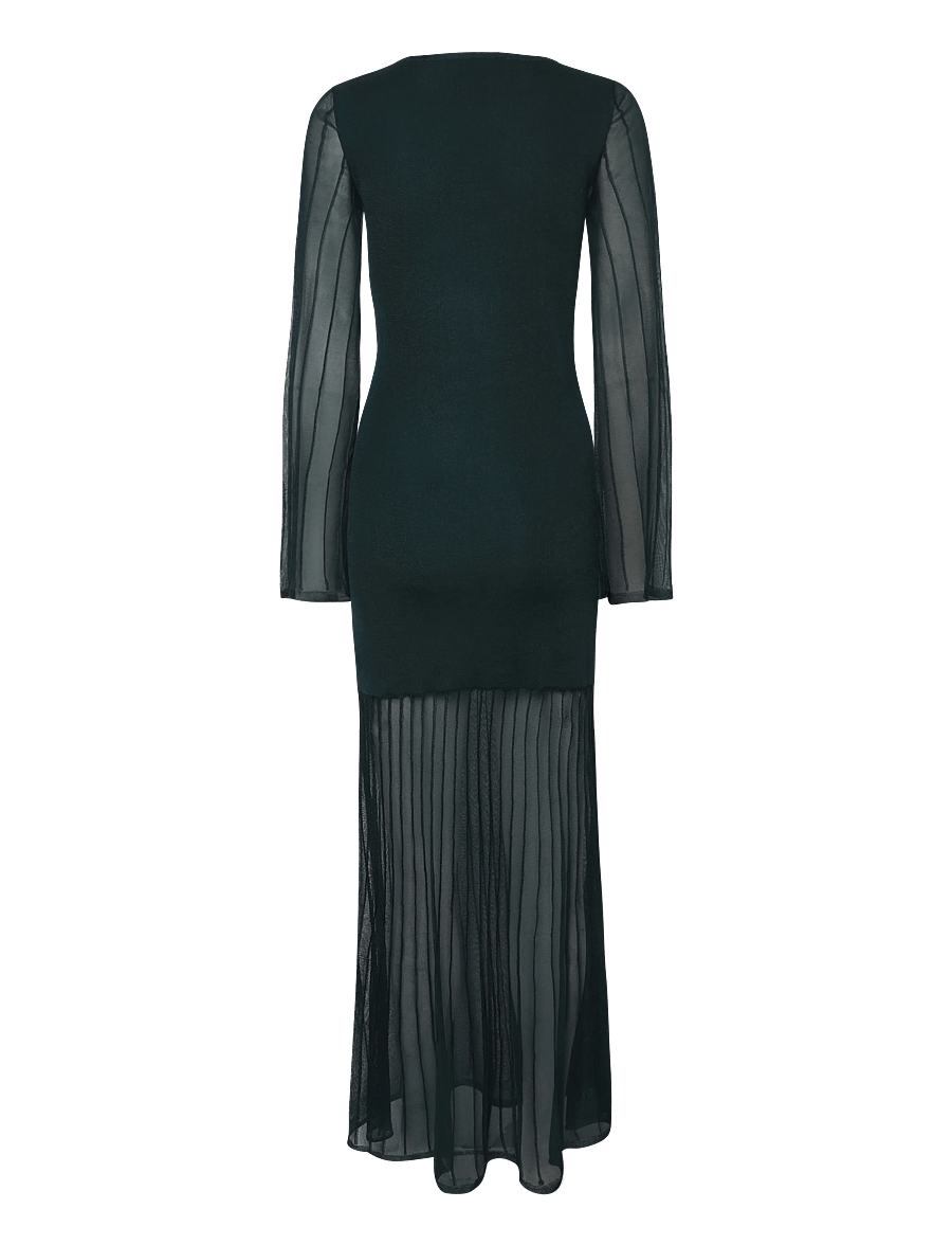 Malina - Haisley Sheer Knitted Maxi Dress - fodralklänningar - teal - 2