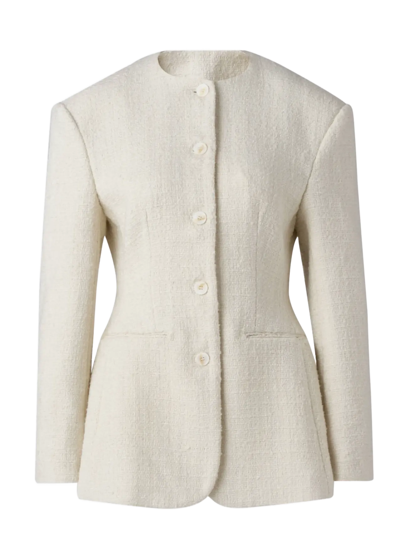 Malina Carol Fitted Boucle Blazer - Üherealised pintsakud - VANILLA / cream