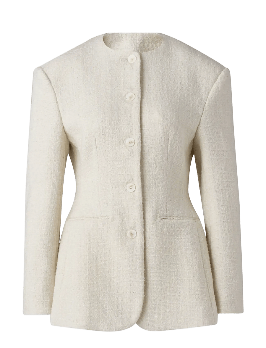 Malina - Carol Fitted Boucle Blazer - Üherealised pintsakud - vanilla - 1
