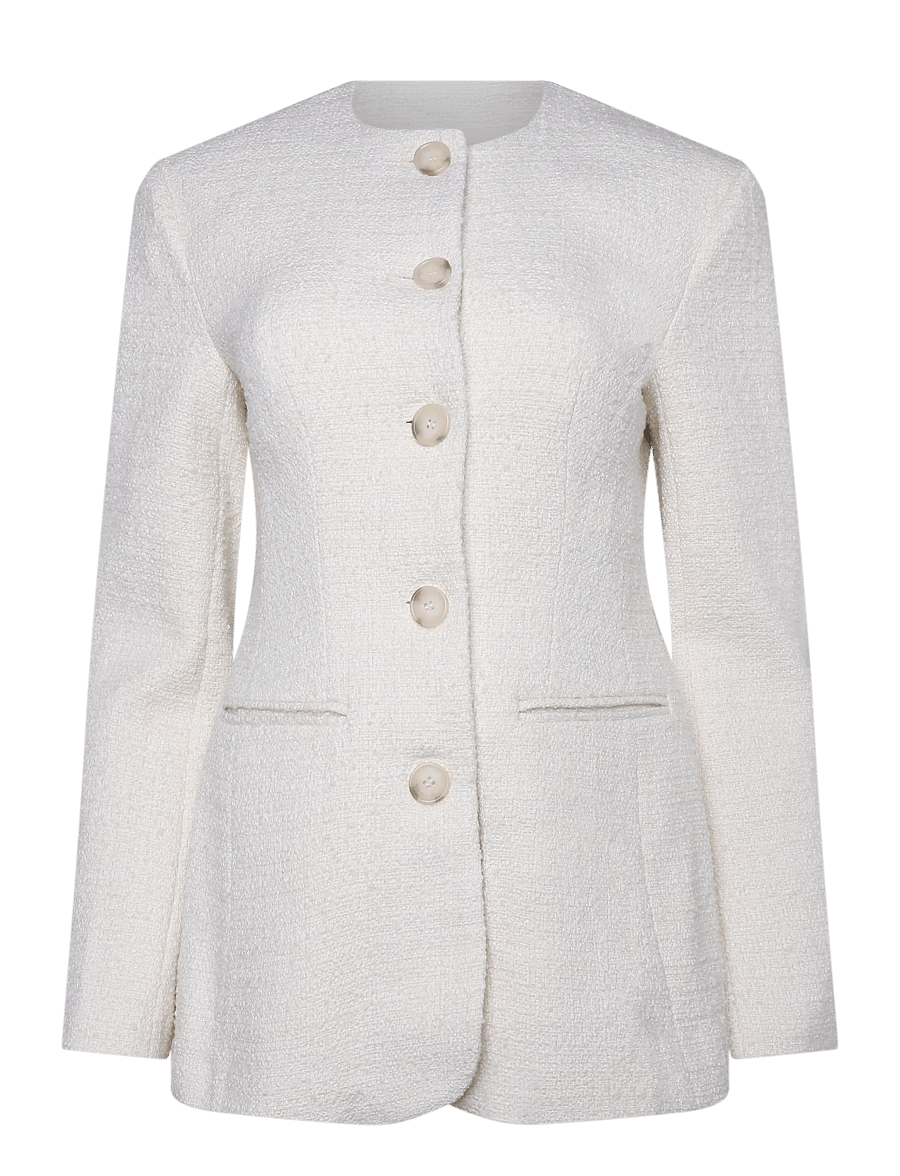 Malina - Carol Fitted Boucle Blazer - einreihige blazer - vanilla - 1