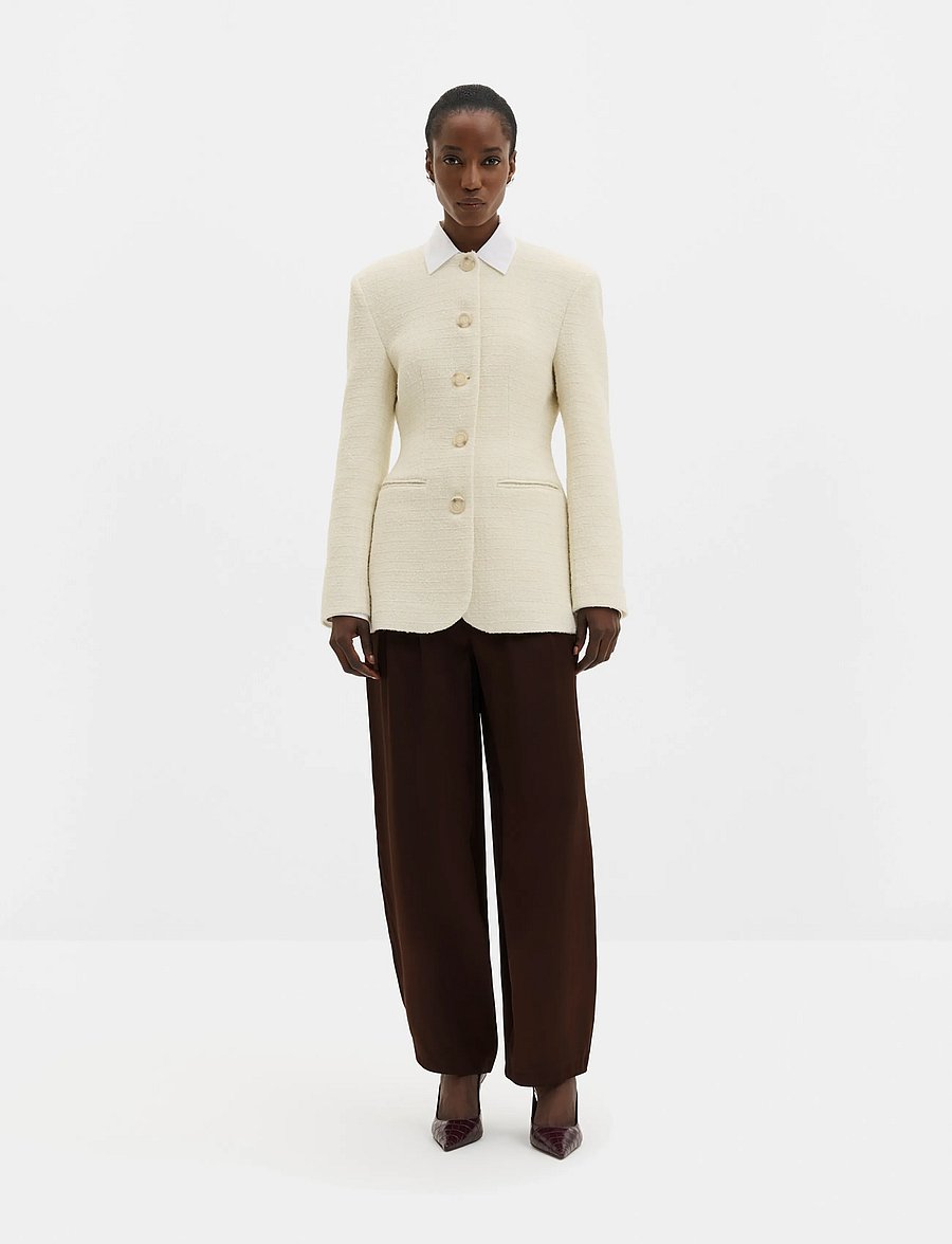 Malina - Carol Fitted Boucle Blazer - Üherealised pintsakud - vanilla - 0
