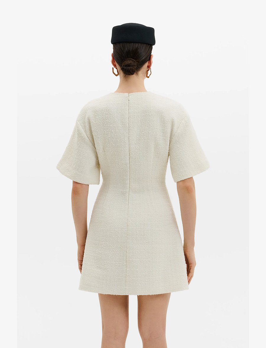 Malina - Rayna Boucle Mini Dress - kurze kleider - vanilla - 2