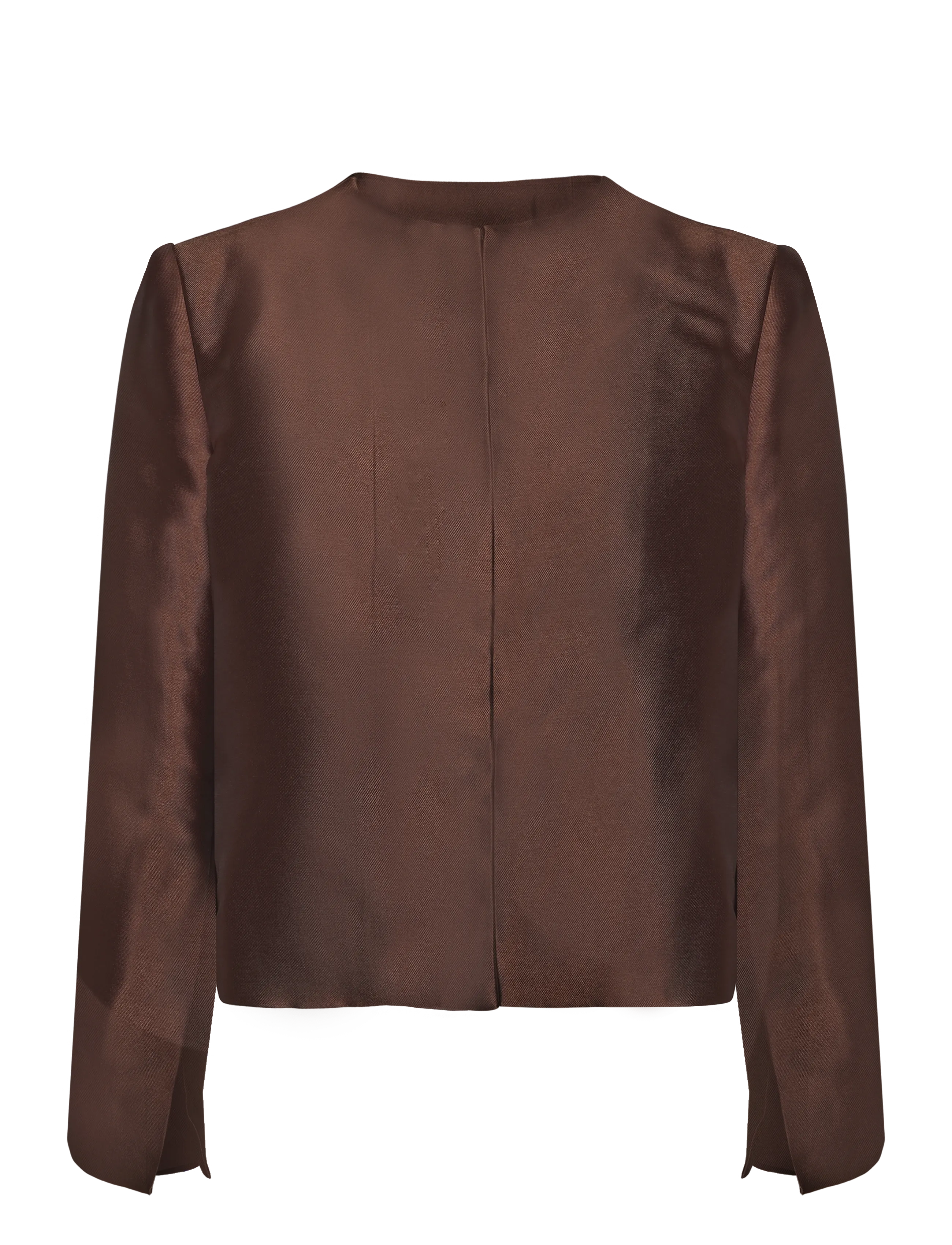Malina Ruthie Slit-Sleeve Satin Blouse - Riided - DARK BROWN / brown