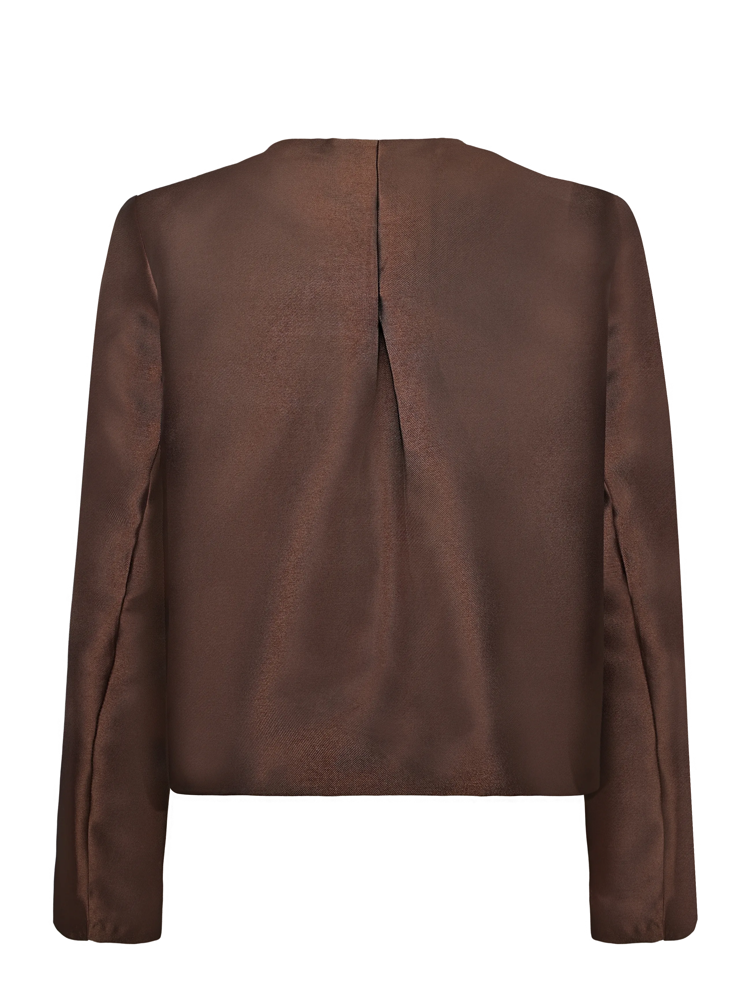 Malina - Ruthie Slit-Sleeve Satin Blouse - nabapluusid - dark brown - 1