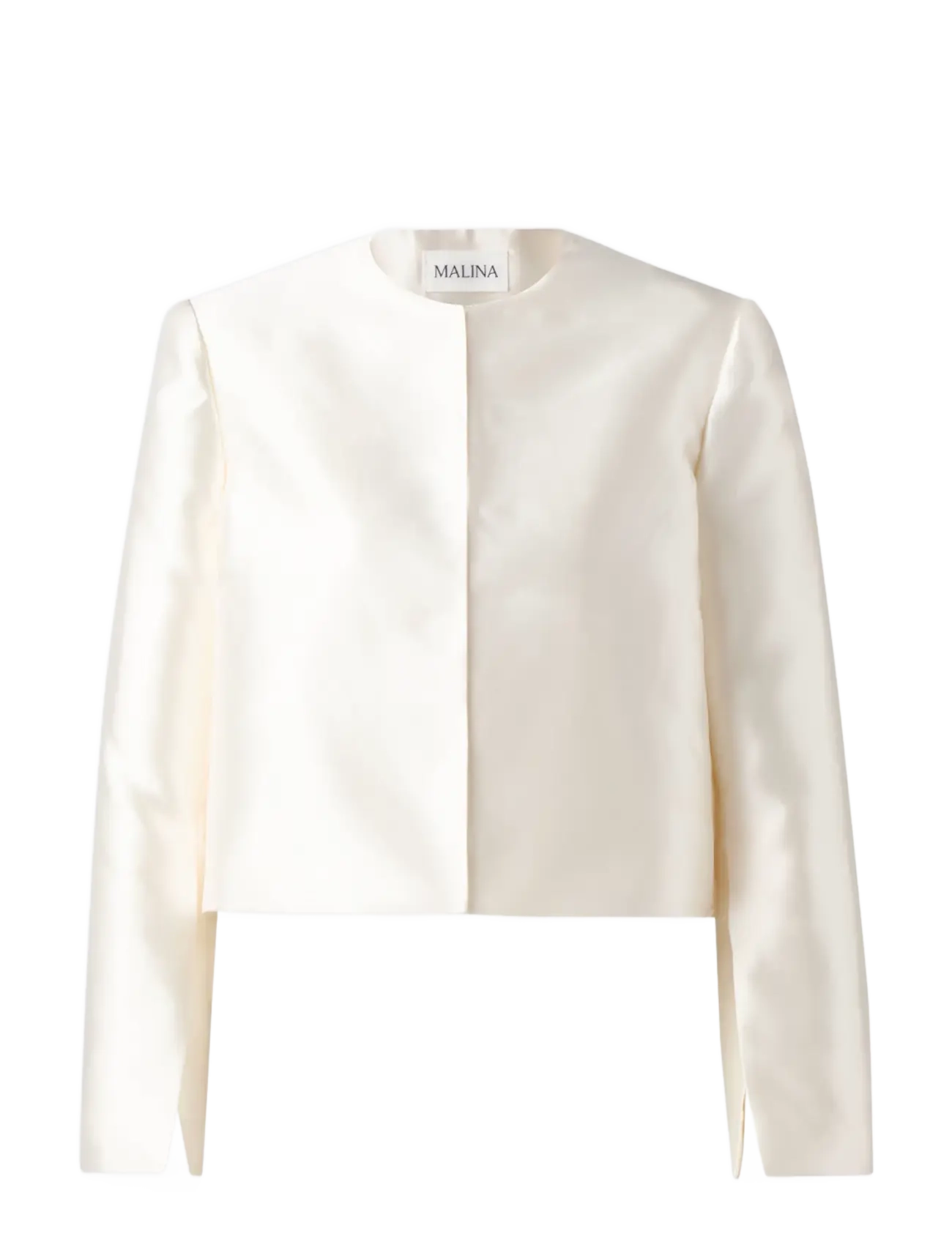 Malina Ruthie Slit-Sleeve Satin Blouse - Basics - IVORY / cream