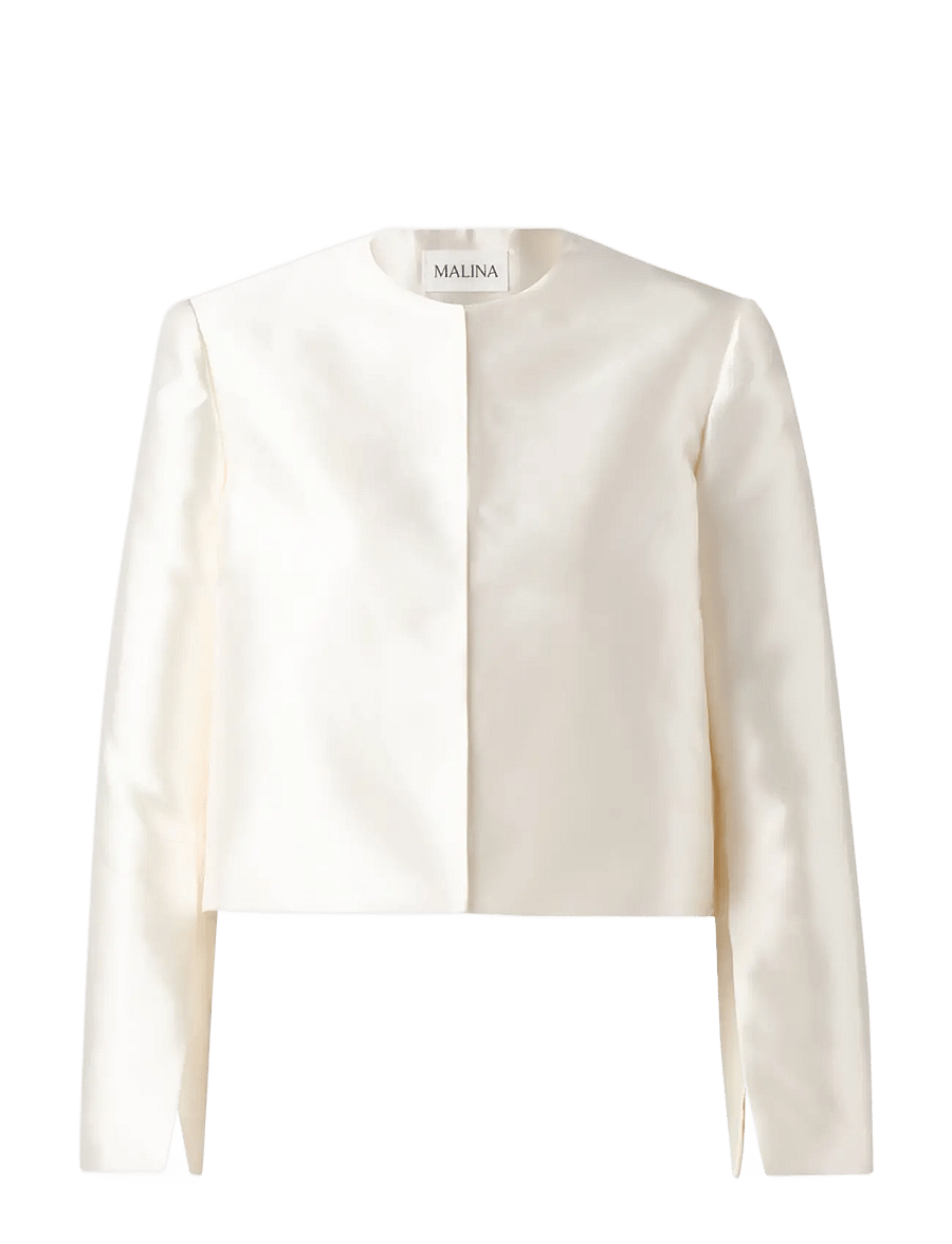 Malina - Ruthie Slit-Sleeve Satin Blouse - ivory - 1