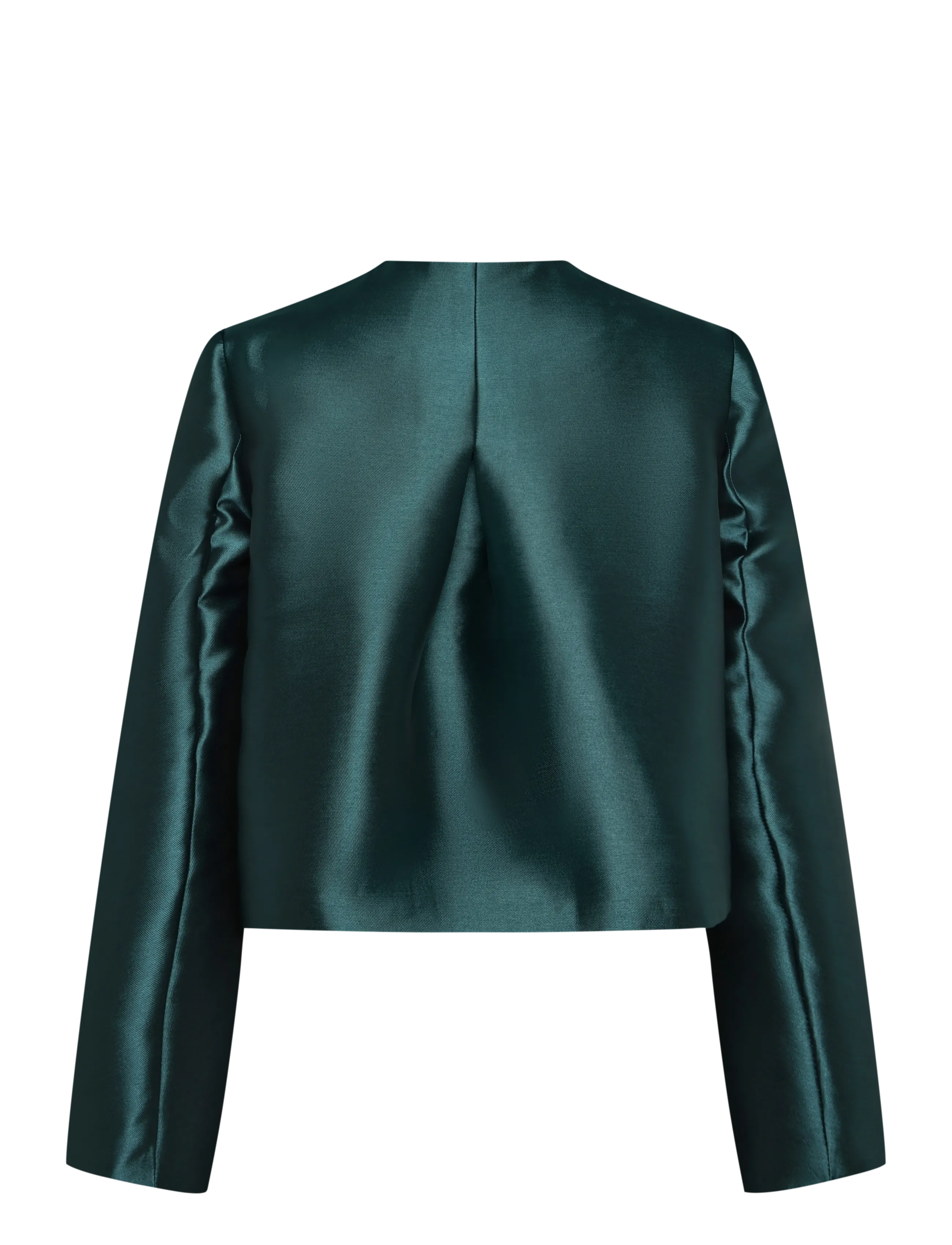 Malina - Ruthie Slit-Sleeve Satin Blouse - langærmede bluser - teal - 2