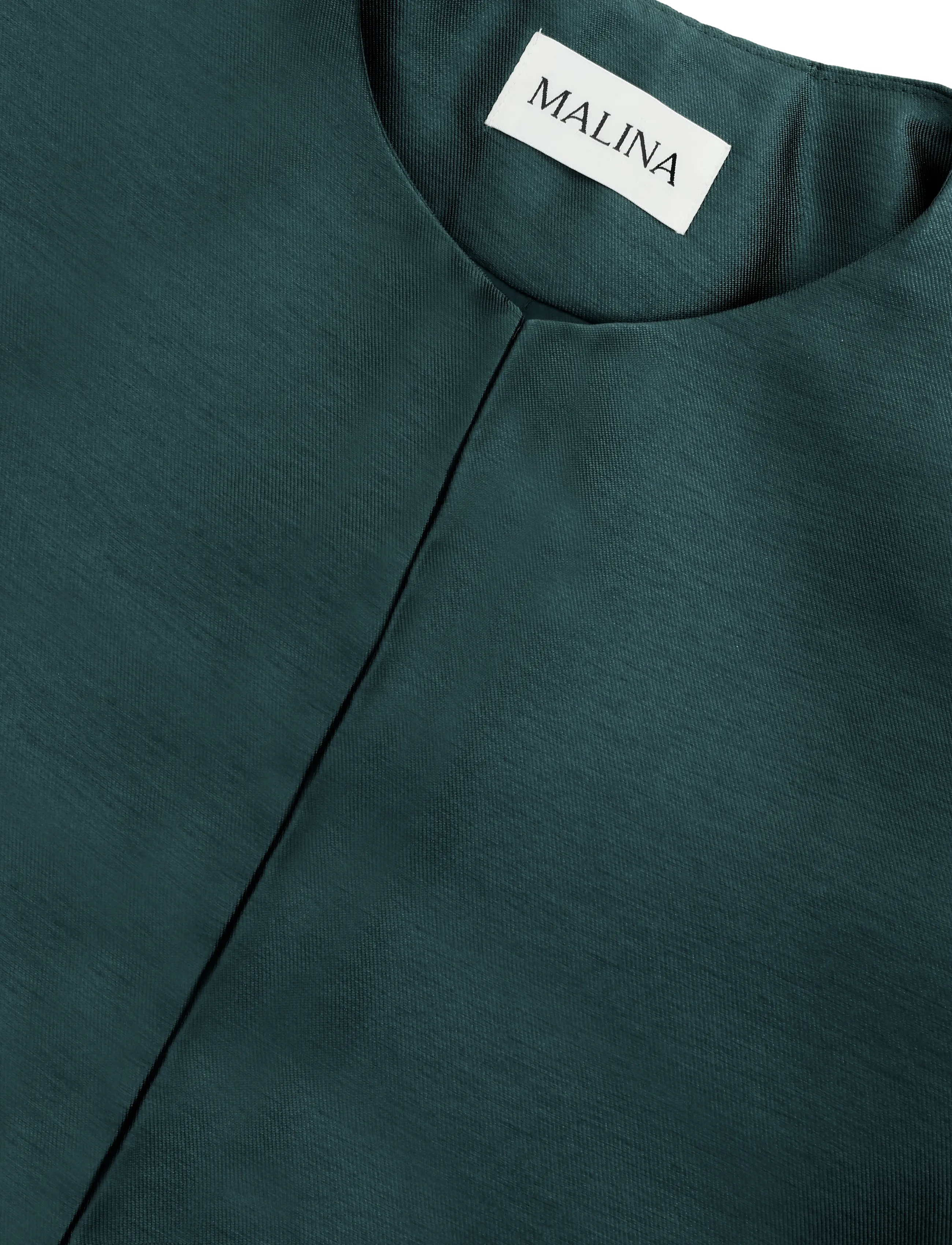 Malina - Ruthie Slit-Sleeve Satin Blouse - langærmede bluser - teal - 5