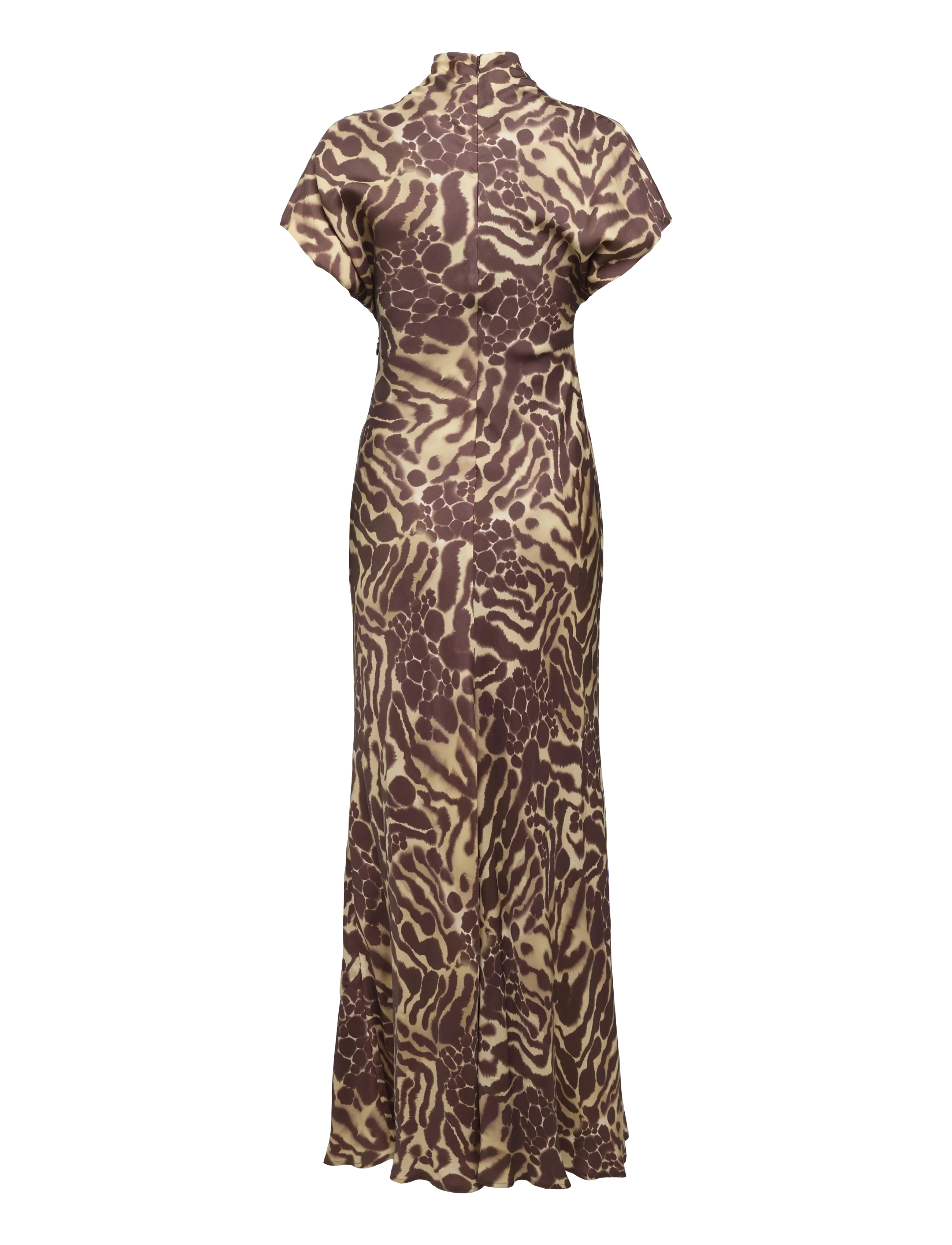 Malina - Alivia Short Sleeve Satin Maxi Dress - robes de soirée - savannah - 2