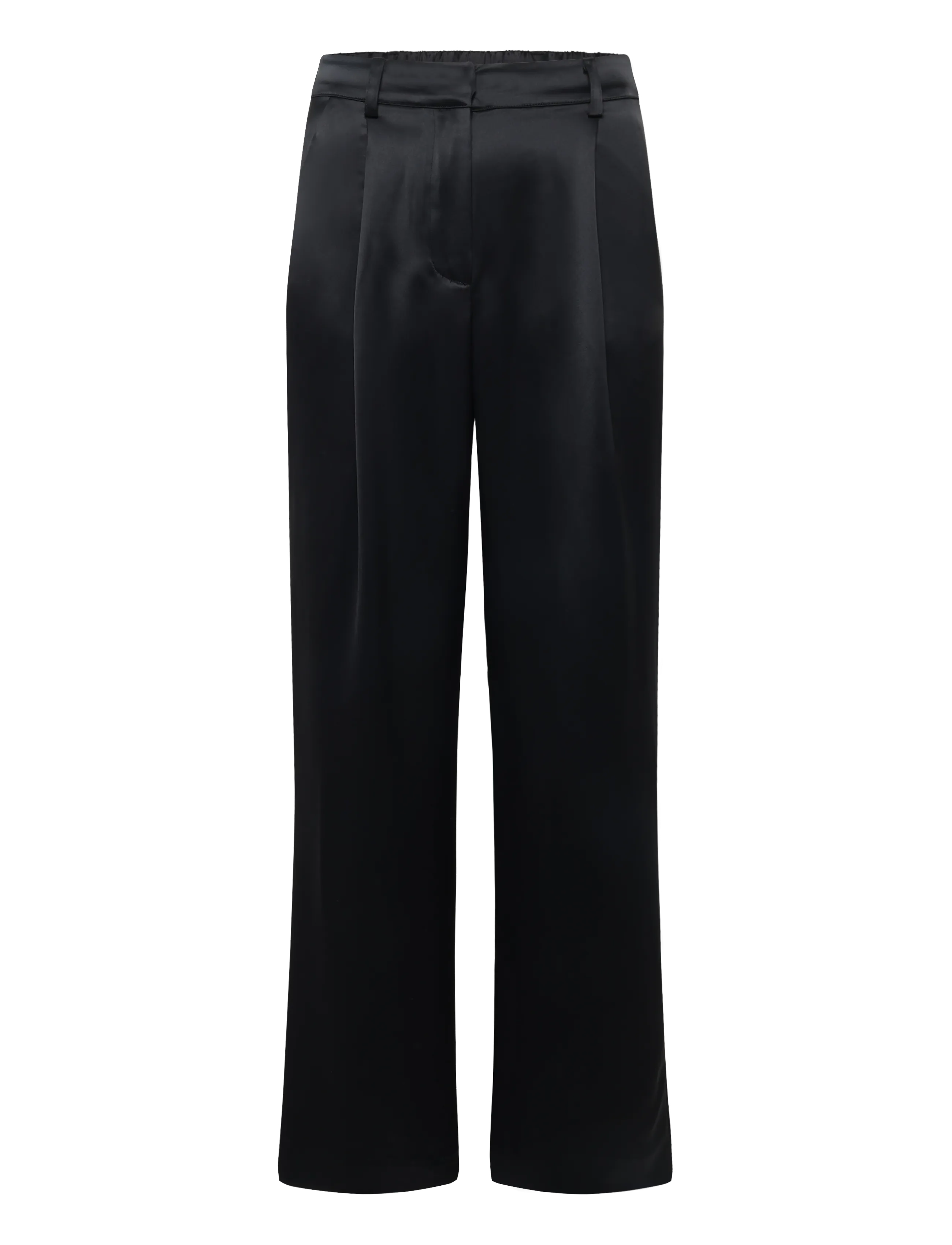 Malina - Sarah Elastic Waist Satin Trousers - habitbukser - black - 1