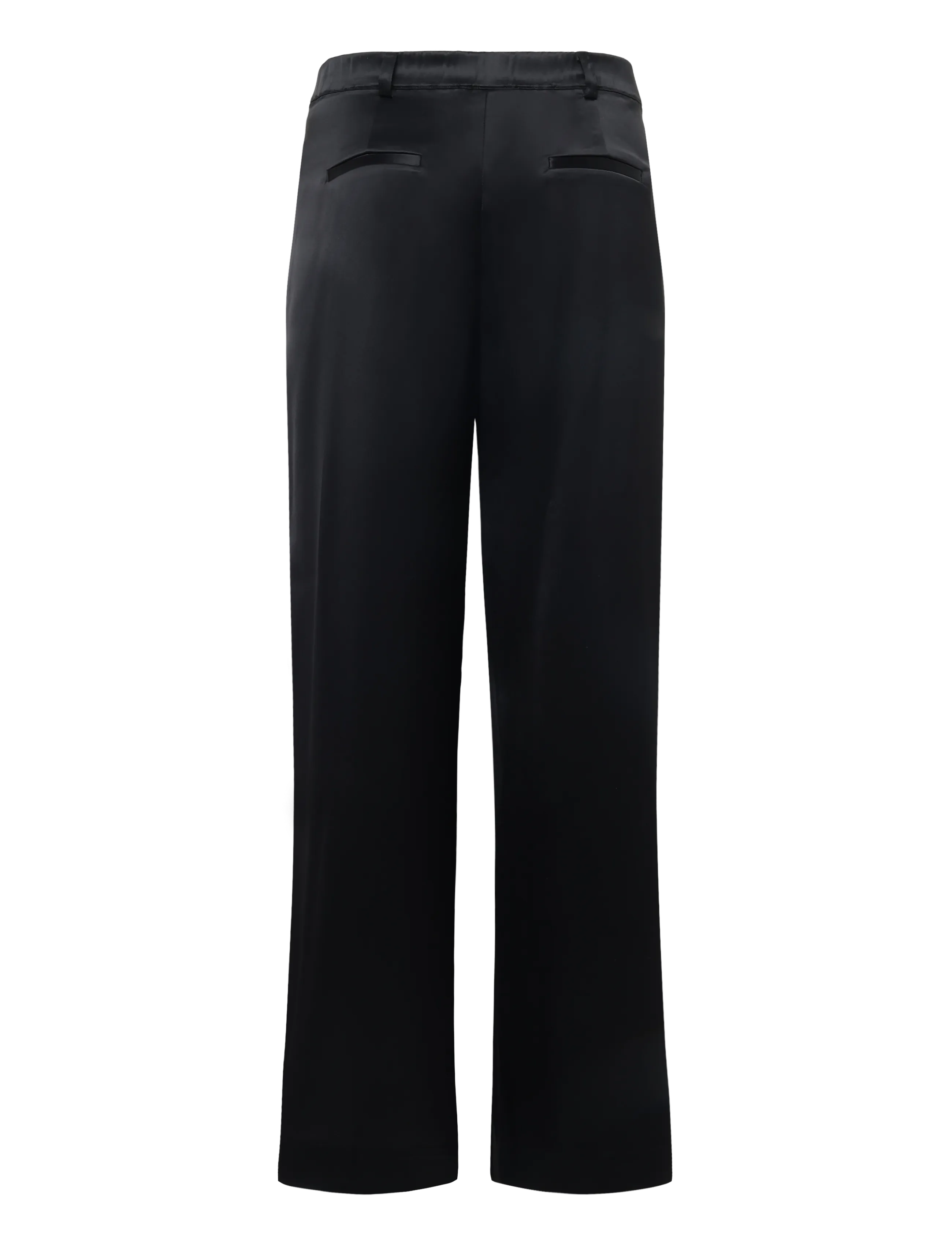 Malina - Sarah Elastic Waist Satin Trousers - habitbukser - black - 2