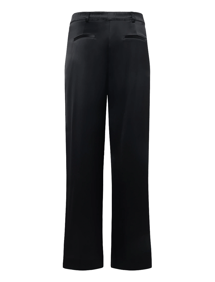 Malina - Sarah Elastic Waist Satin Trousers - habitbukser - black - 2