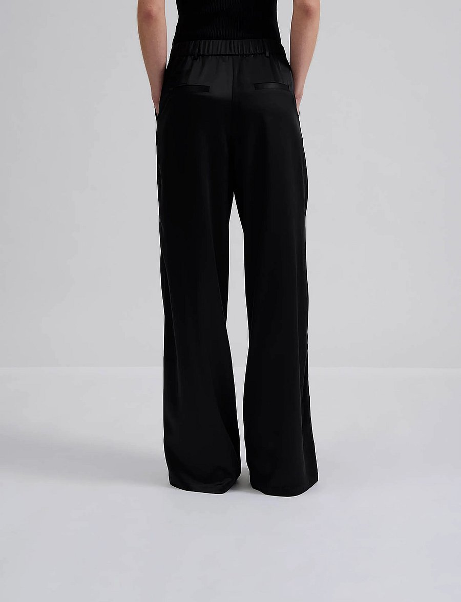 Malina - Sarah Elastic Waist Satin Trousers - black - 3