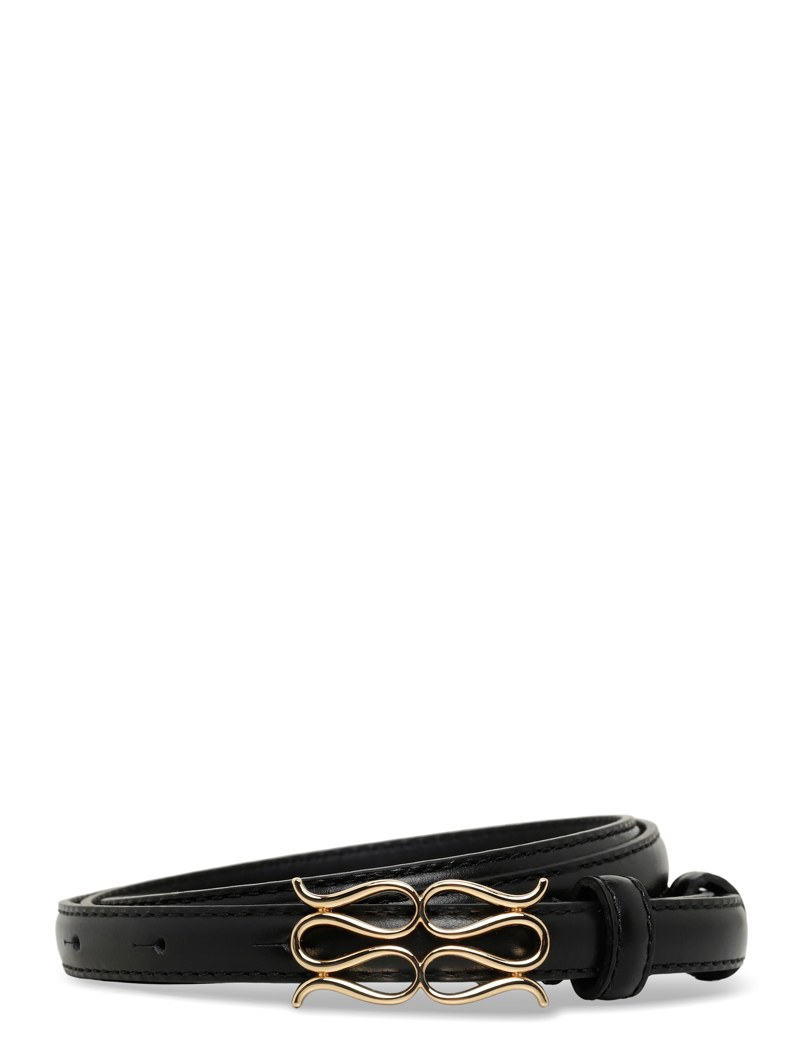 Malina Mini Monogram Leather Belt - Malina - BLACK / black