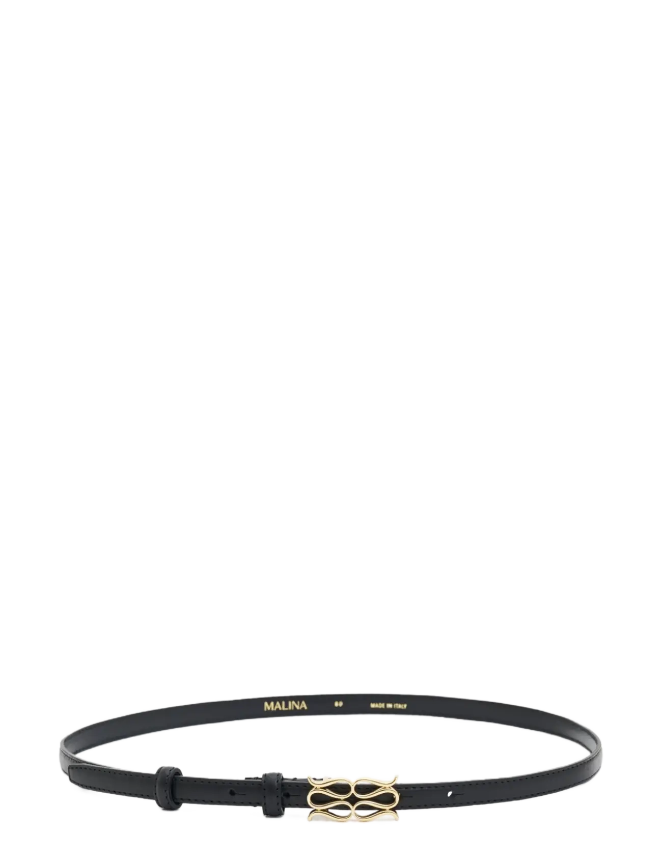 Malina Mini Monogram Leather Belt - Accessories - BLACK / black