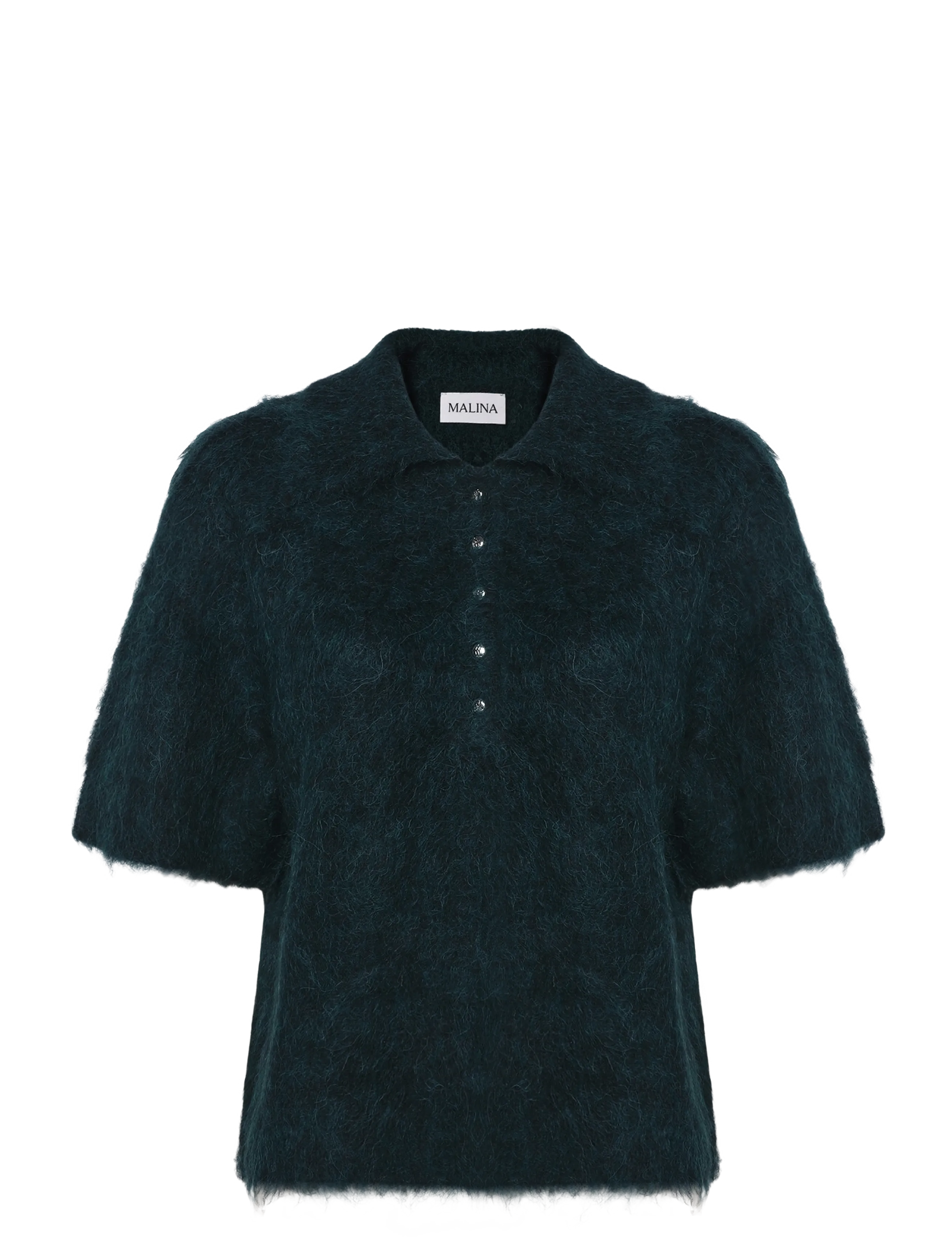 Malina Eileen Short Sleeve Alpaca Blend Polo Shirt - Polosärgid - TEAL / green