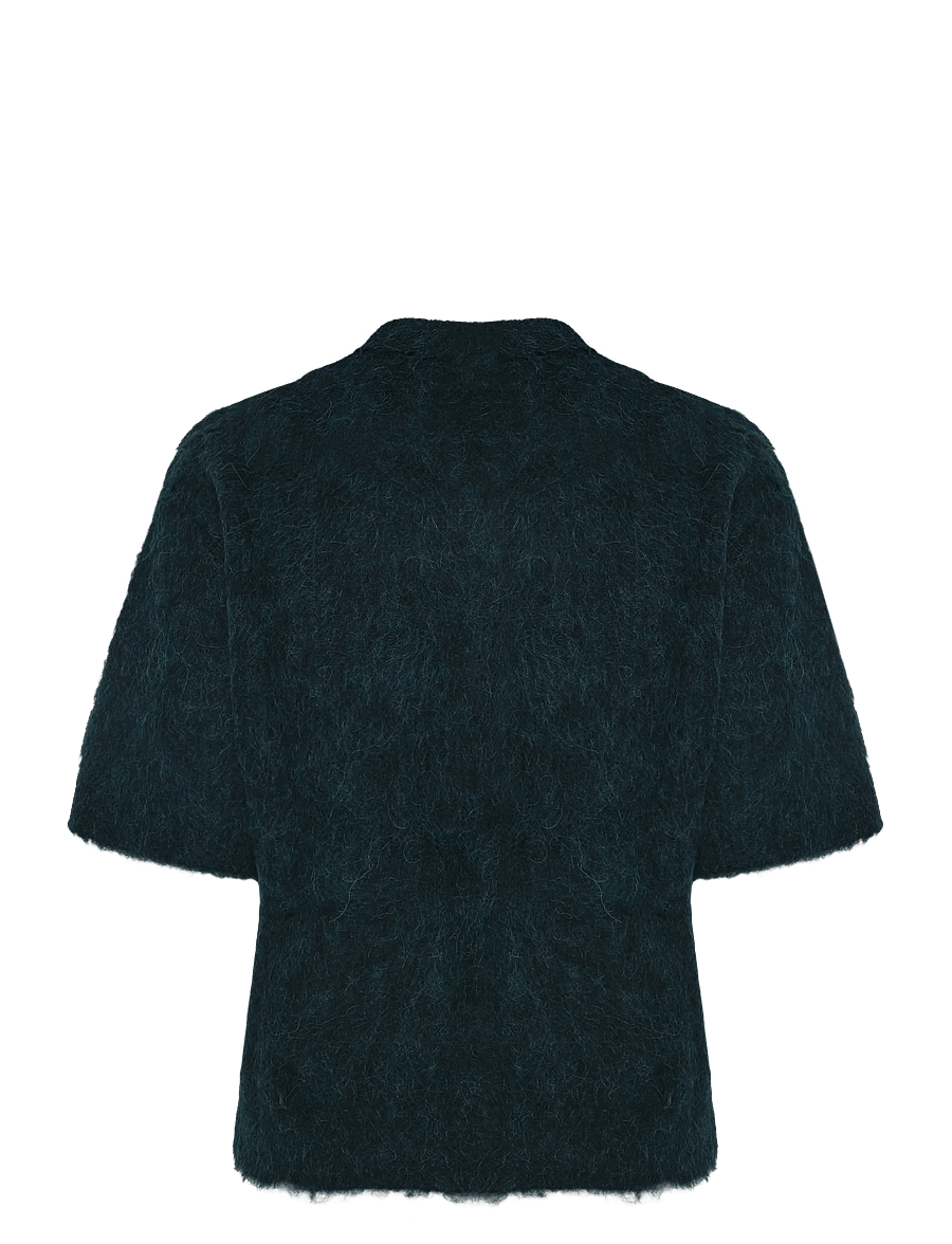 Malina - Eileen Short Sleeve Alpaca Blend Polo Shirt - stickade tröjor - teal - 2