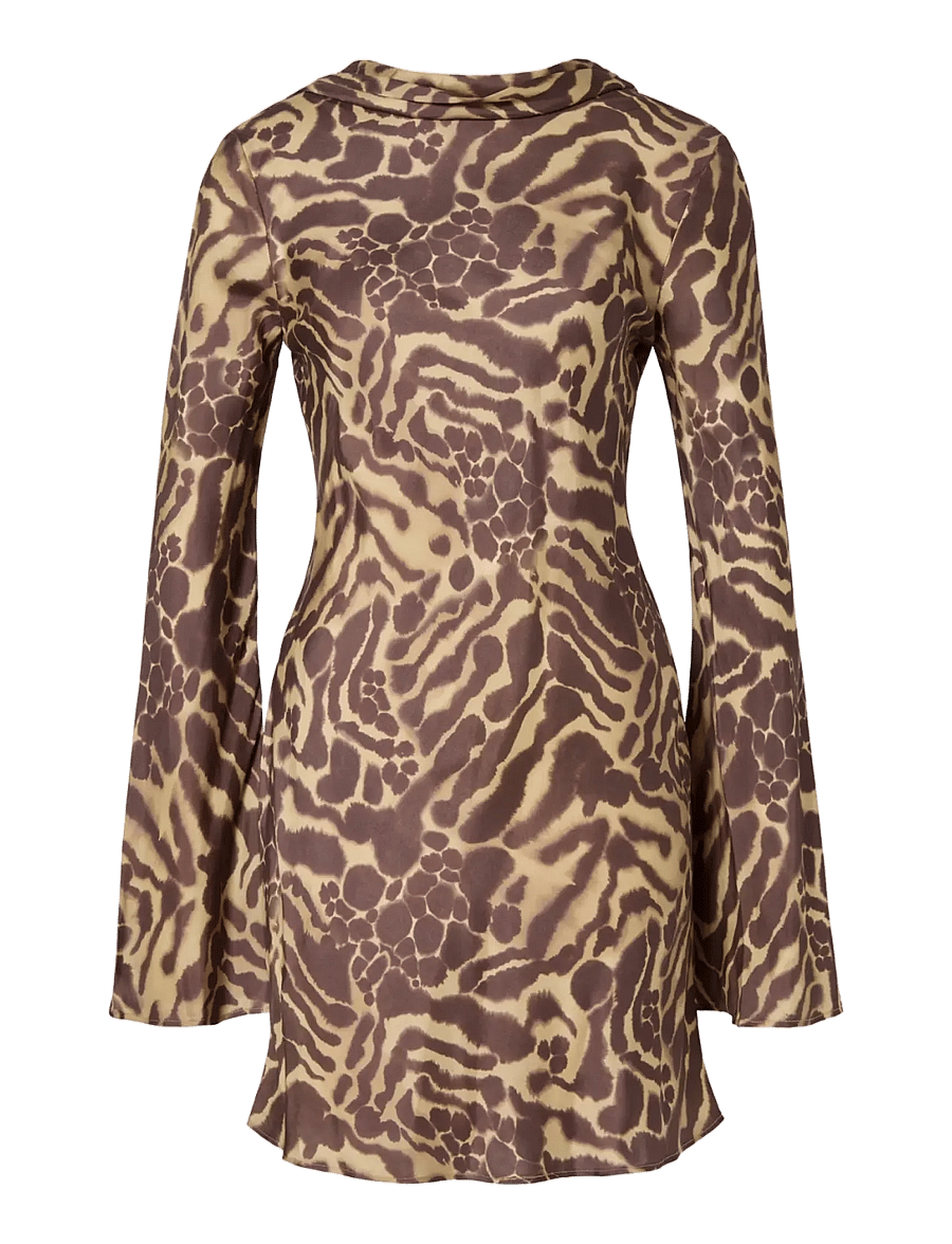 Malina - Cezanne Low Back Satin Mini Dress - stramme kjoler - savannah - 1