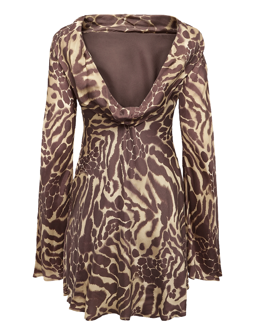 Malina - Cezanne Low Back Satin Mini Dress - fodralklänningar - savannah - 2