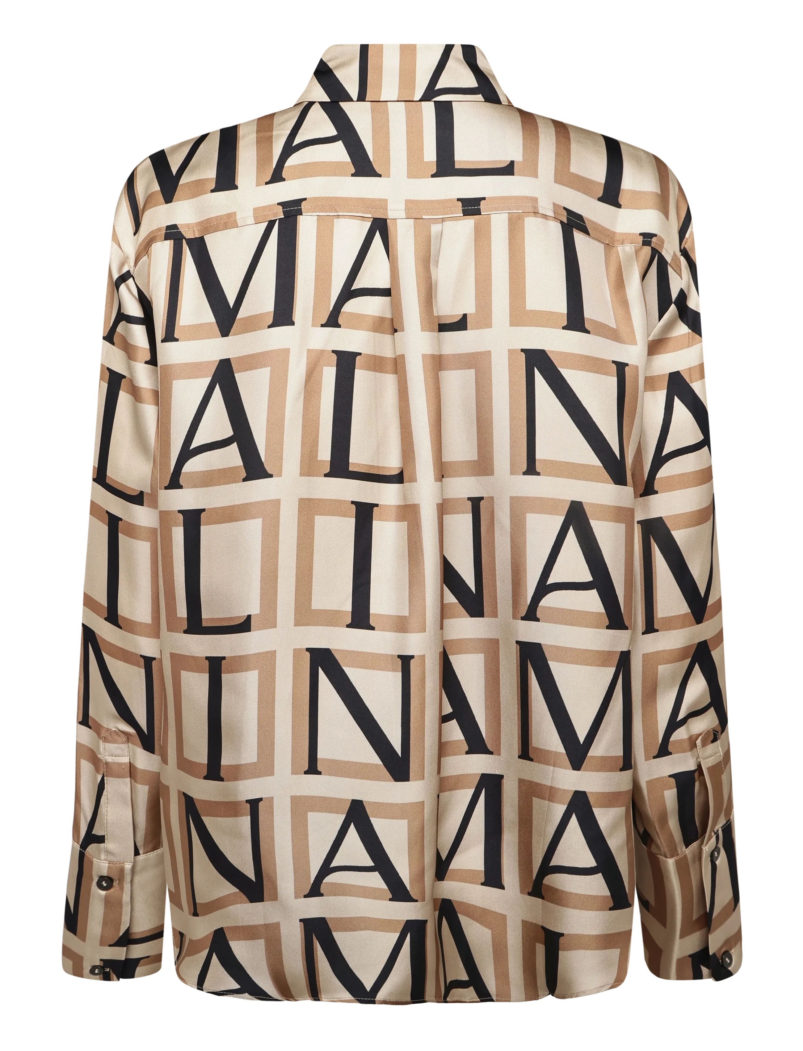 Malina - Felicity Silk Shirt - pikkade varrukatega särgid - monogram camel - 2
