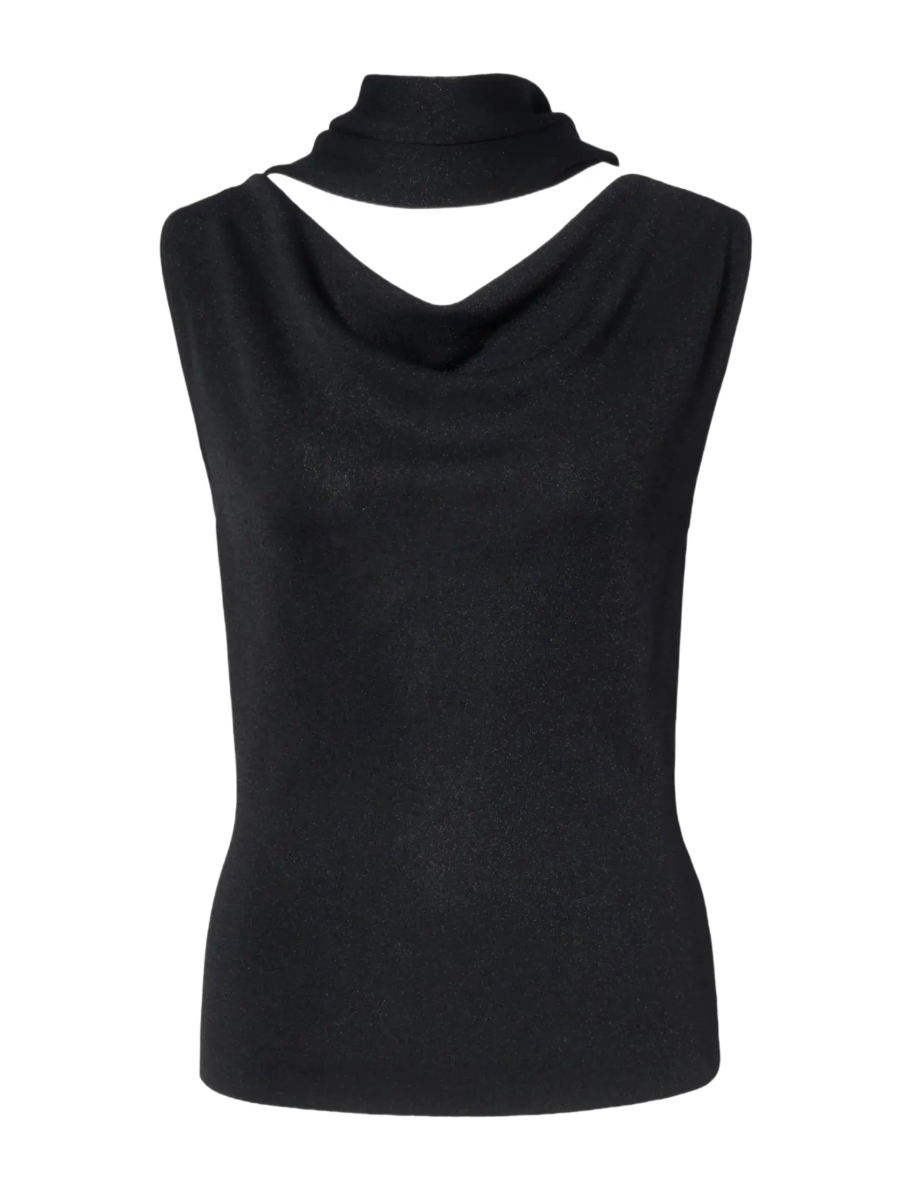 Malina Donia Cowl Neck Scarf Detailed Top - Kläder - BLACK / black