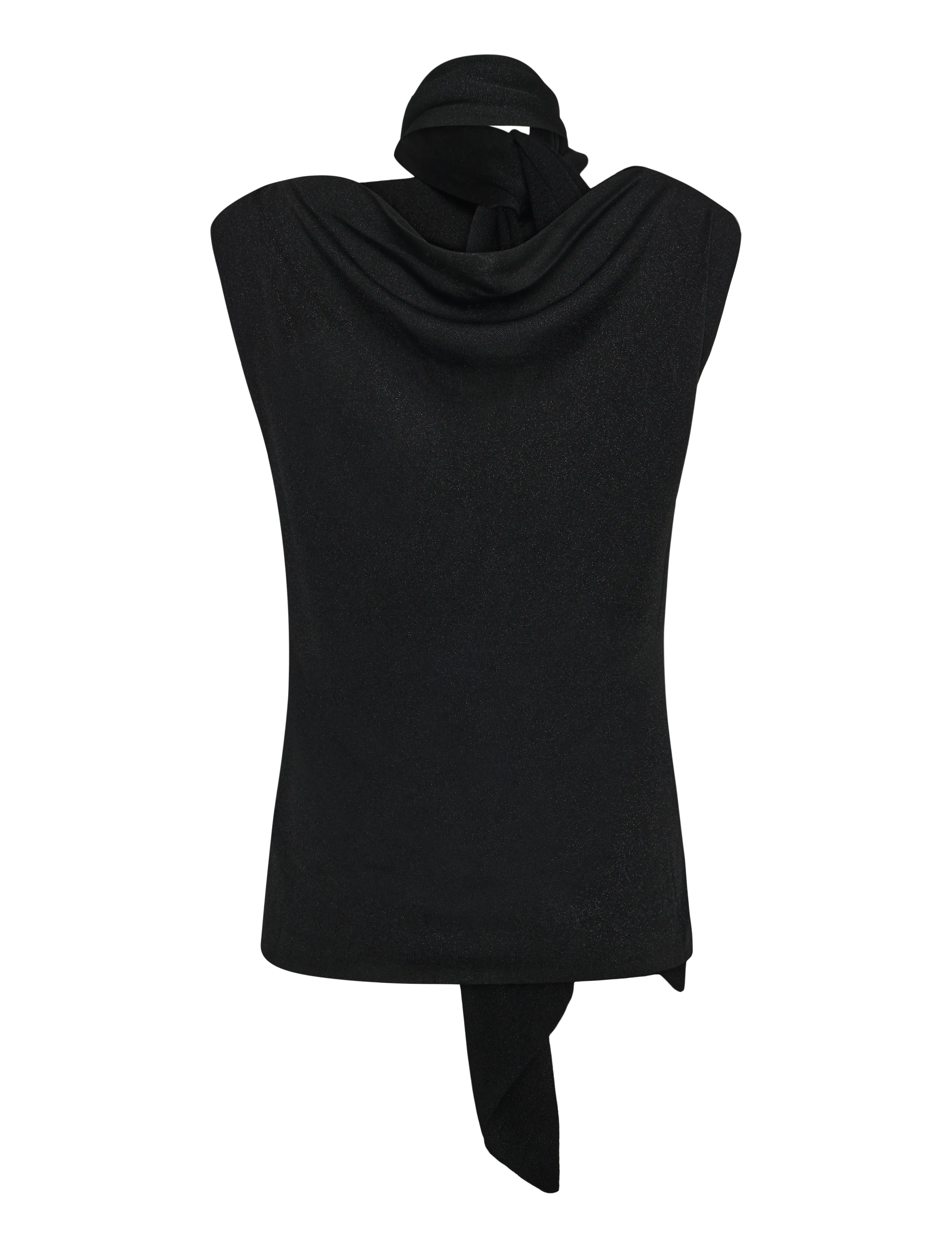 Malina - Donia Cowl Neck Scarf Detailed Top - linnen - black - 2