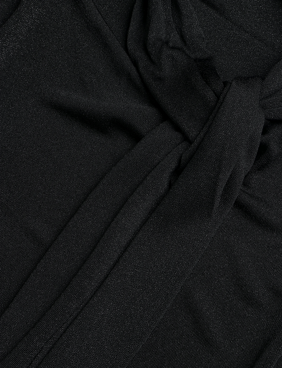 Malina - Donia Cowl Neck Scarf Detailed Top - linnen - black - 5