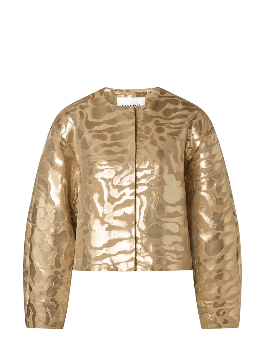 Malina - Abigail Metallic Jacquard Bomber Jacket - vårjackor - savannah metallic - 0