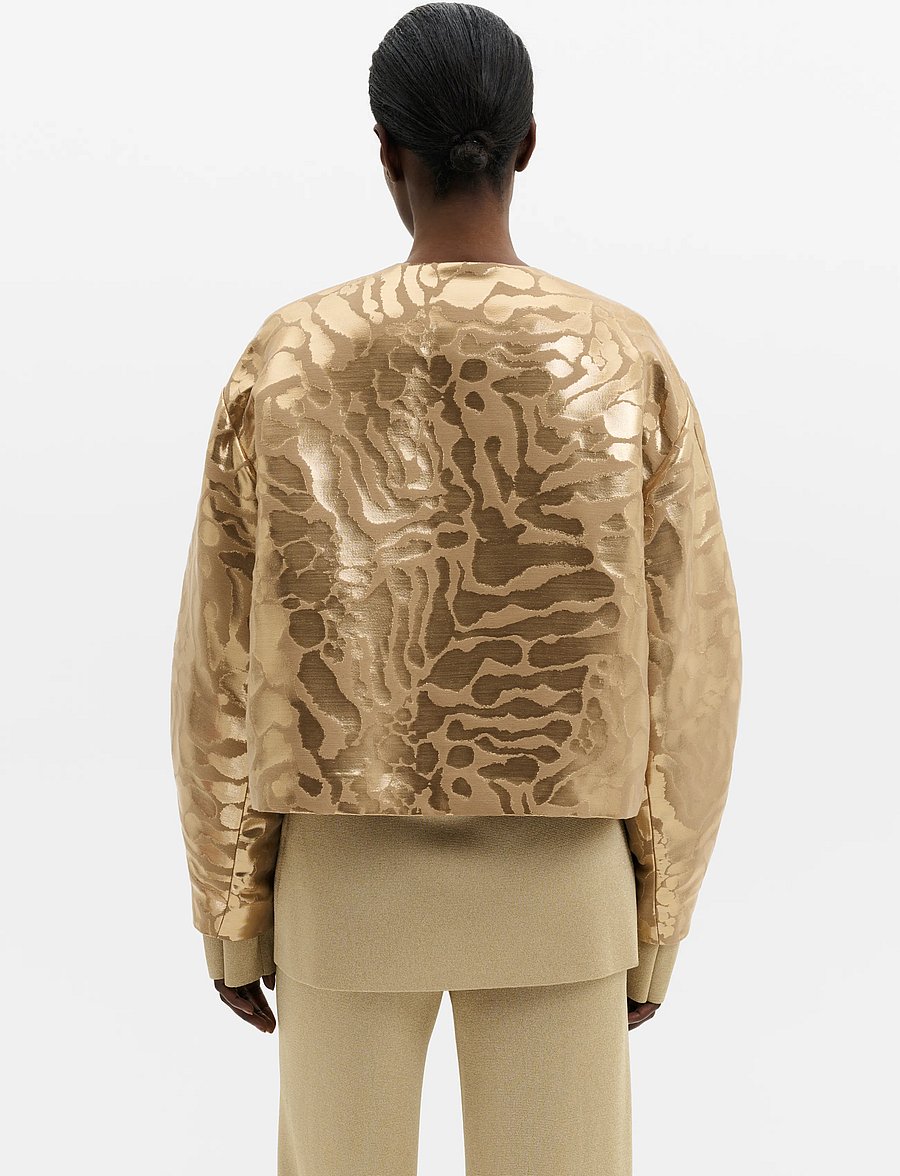 Malina - Abigail Metallic Jacquard Bomber Jacket - vårjackor - savannah metallic - 1