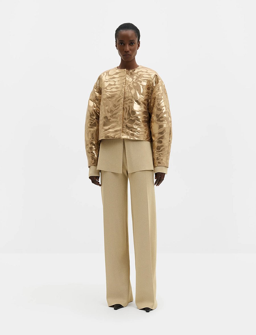 Malina - Abigail Metallic Jacquard Bomber Jacket - vårjackor - savannah metallic - 2