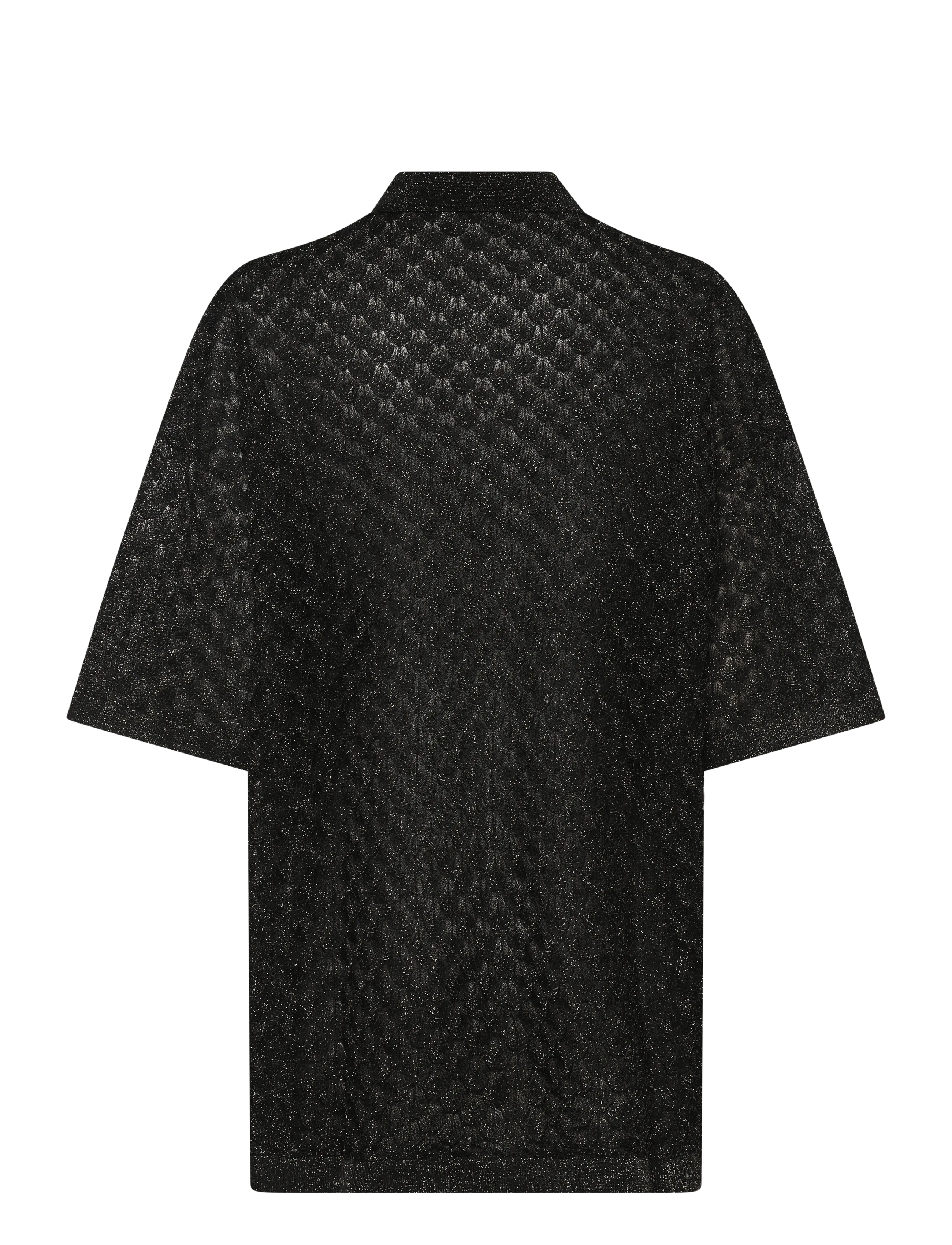 Malina - Moa Oversized Pointelle Knitted Shirt - hosen mit weitem bein - black metallic - 2