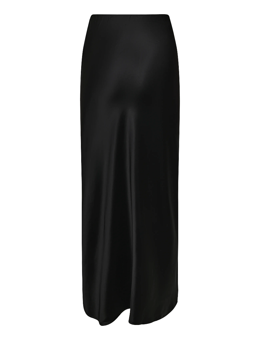 Malina - Aubree Satin Midi Skirt - satinkjolar - black - 2