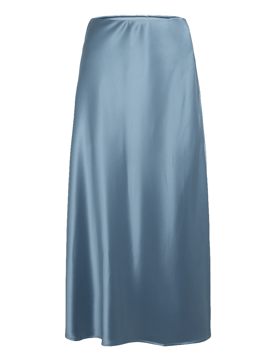 Malina - Aubree Satin Midi Skirt - satengskjørt - steel blue - 1