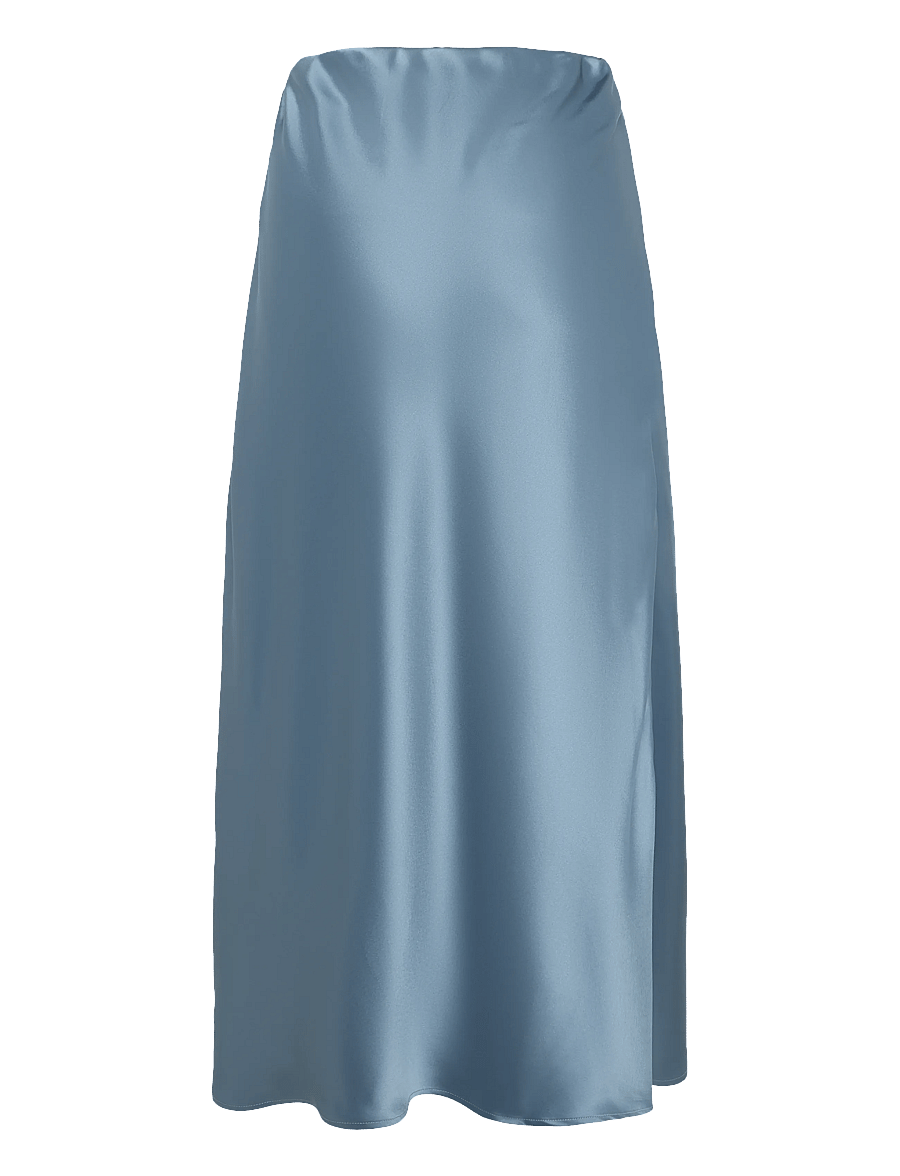 Malina - Aubree Satin Midi Skirt - satengskjørt - steel blue - 2