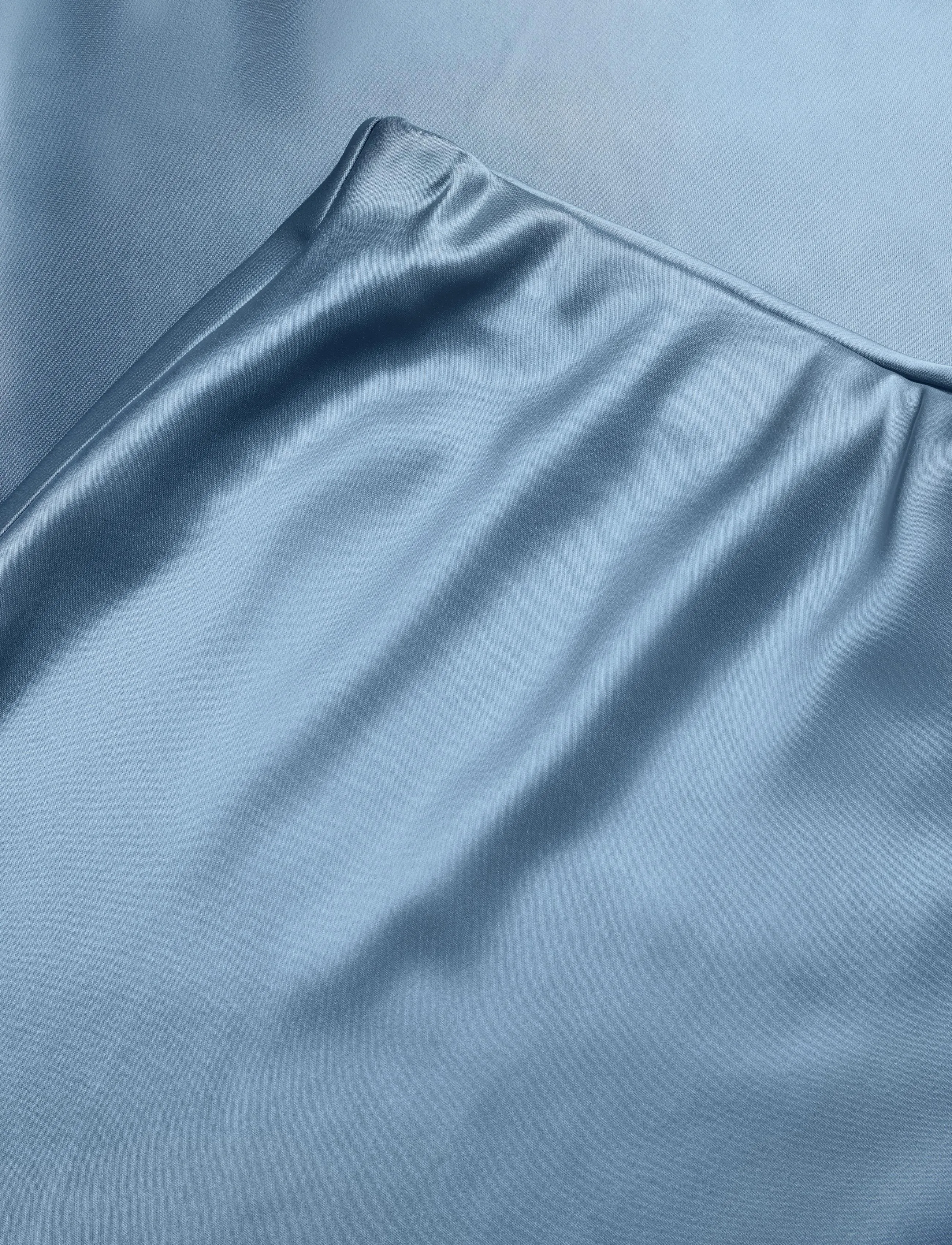 Malina - Aubree Satin Midi Skirt - satin skirts - steel blue - 5
