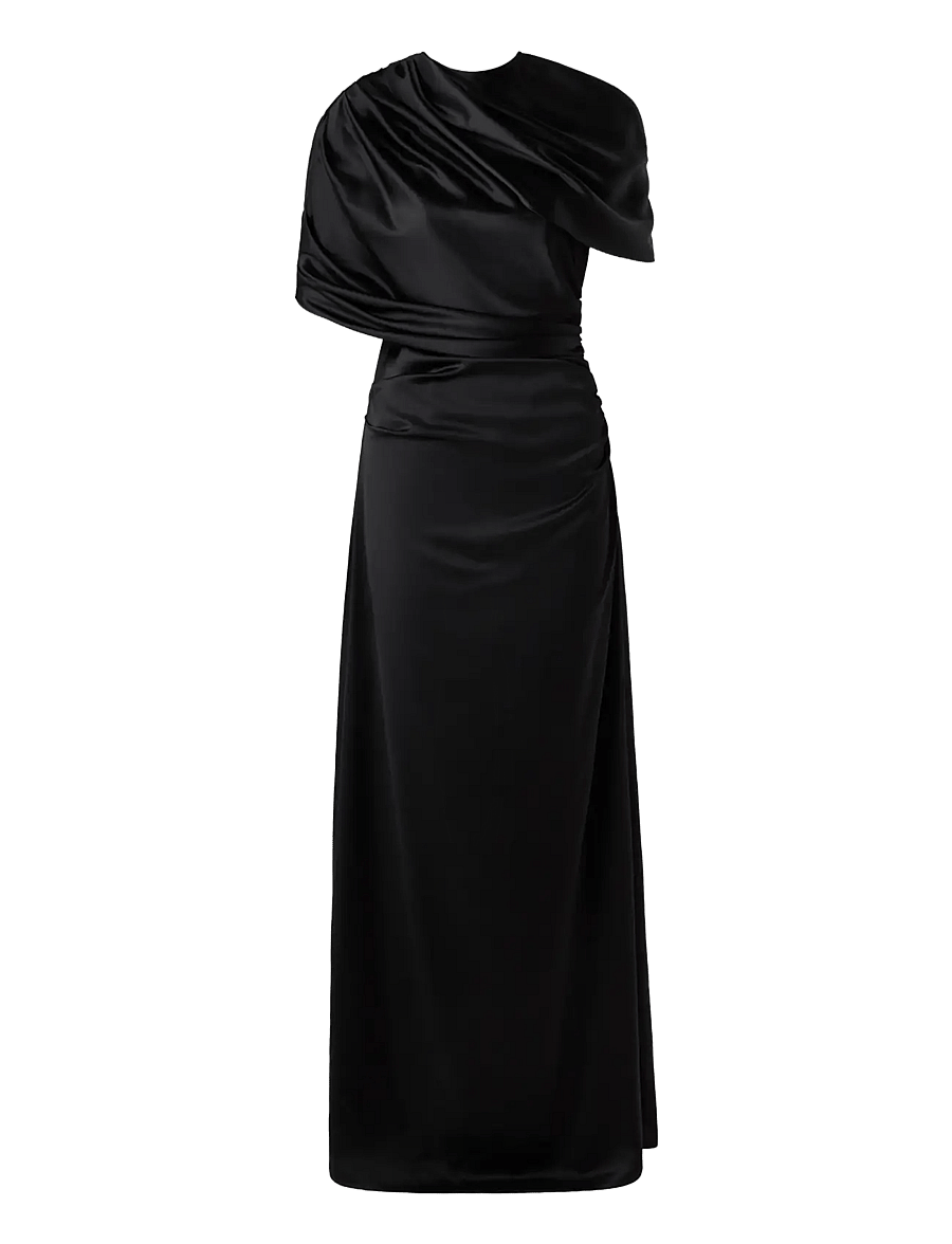 Malina - Cassia Draped Fitted Maxi Dress - Õhtukleidid - black - 1