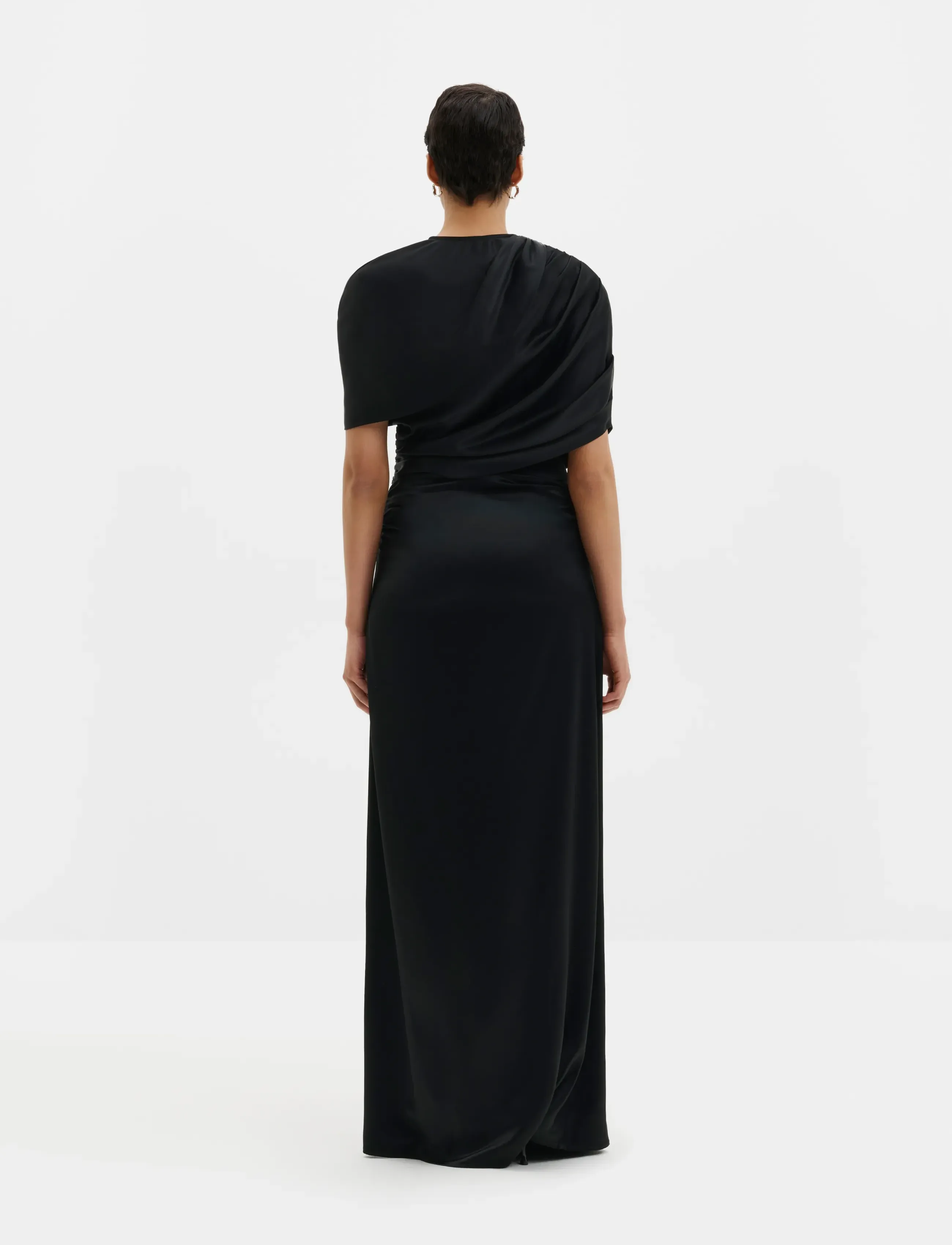 Malina - Cassia Draped Fitted Maxi Dress - Õhtukleidid - black - 2