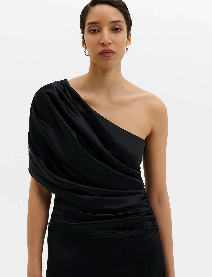 Malina - Cassia Draped Fitted Maxi Dress - Õhtukleidid - black - 3